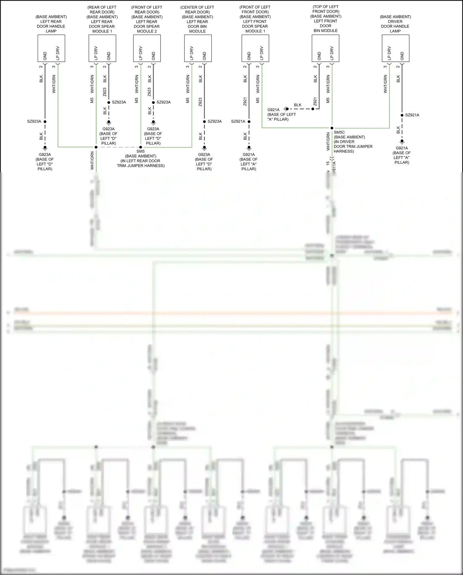 Wiring diagram left front door bin module for Jeep Grand Cherokee WL (2021-2024) (2 of 4)