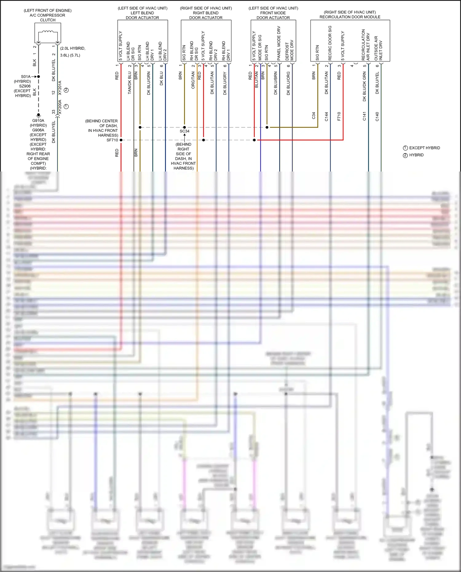 Wiring diagram left panel duct temperature sensor for Jeep Grand Cherokee WL (2021-2024) (1 of 2)