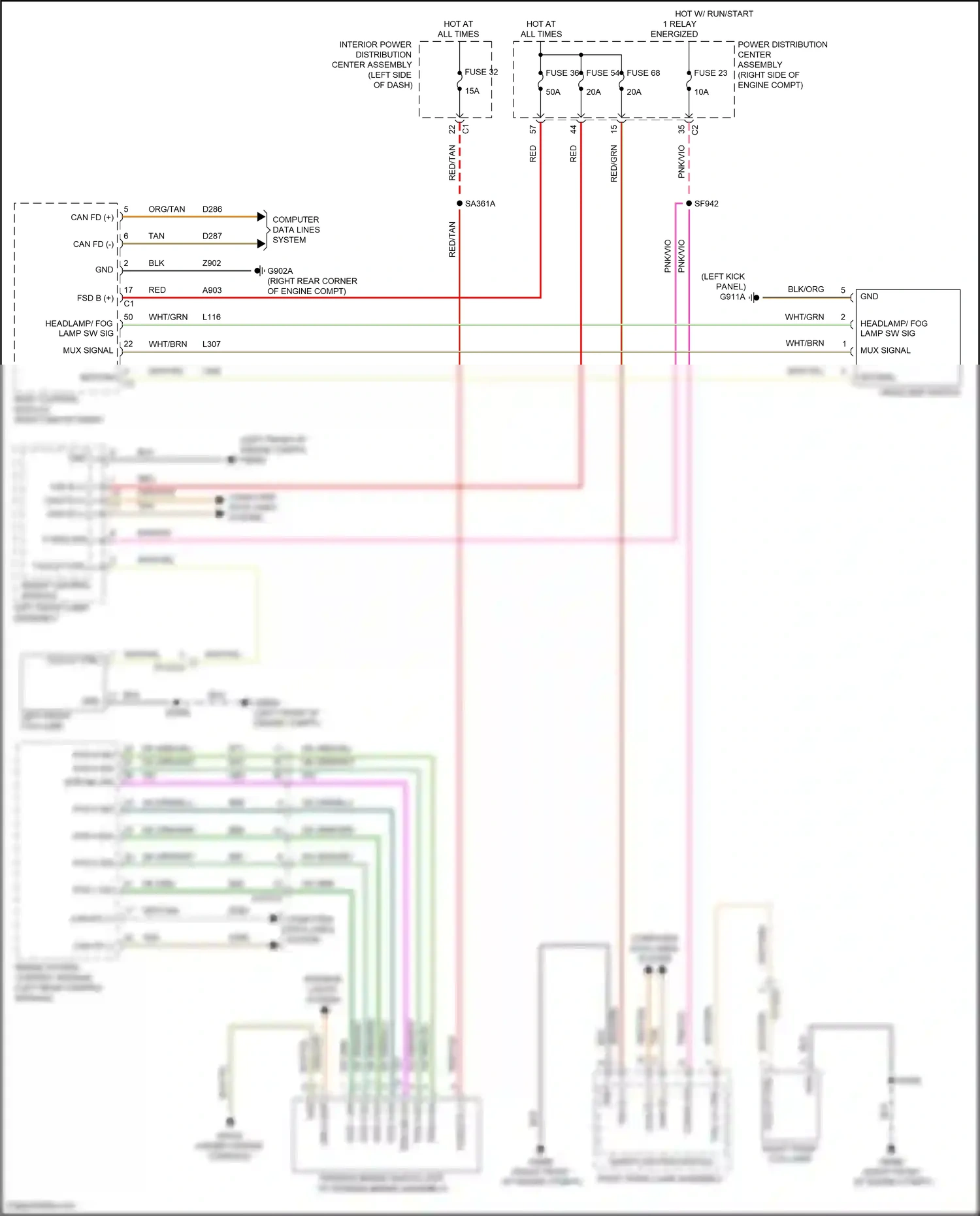Wiring diagram left rear control module for Jeep Grand Cherokee WL (2021-2024) (4 of 5)