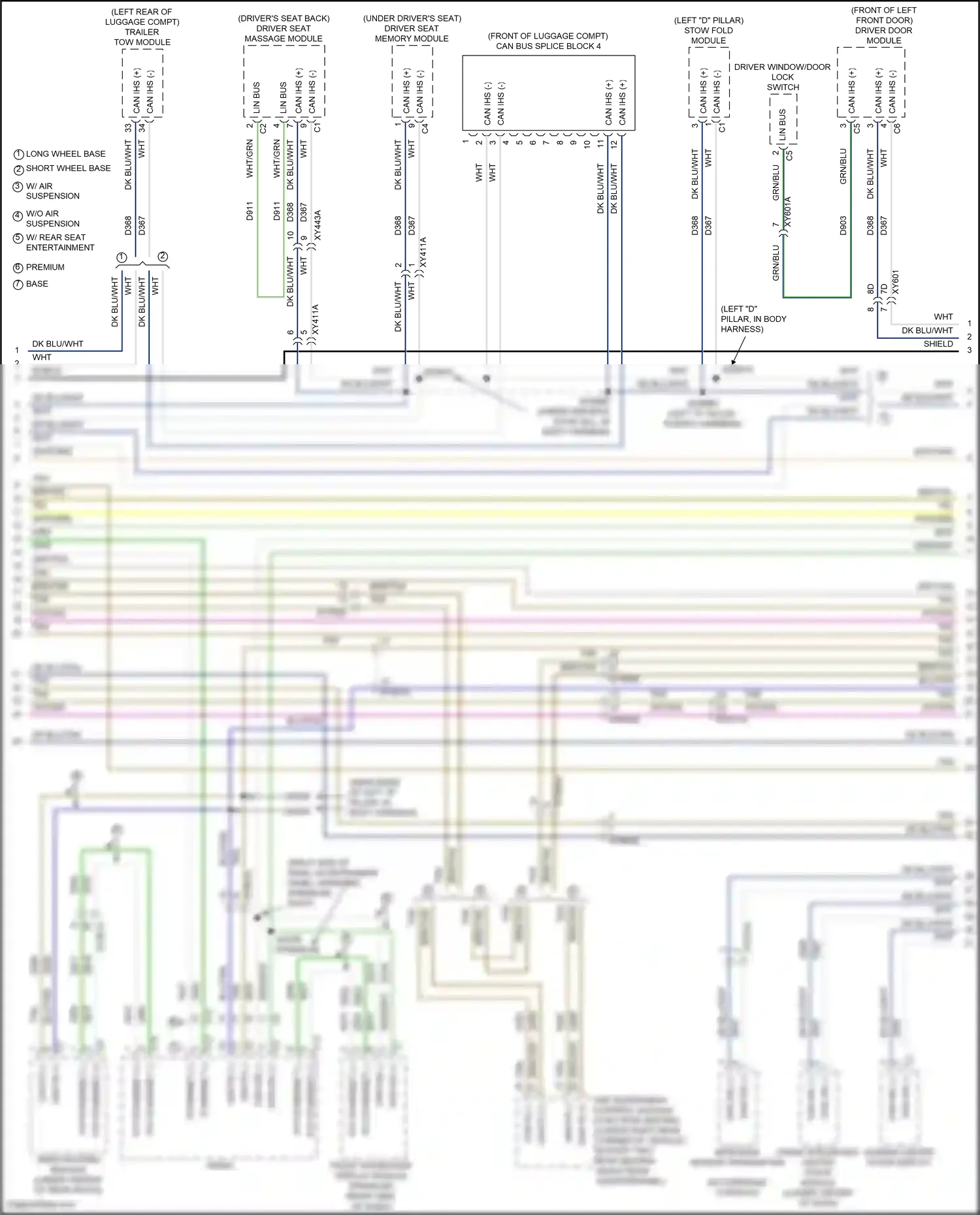 Wiring diagram screen center stack display for Jeep Grand Cherokee WL (2021-2024) (1 of 2)