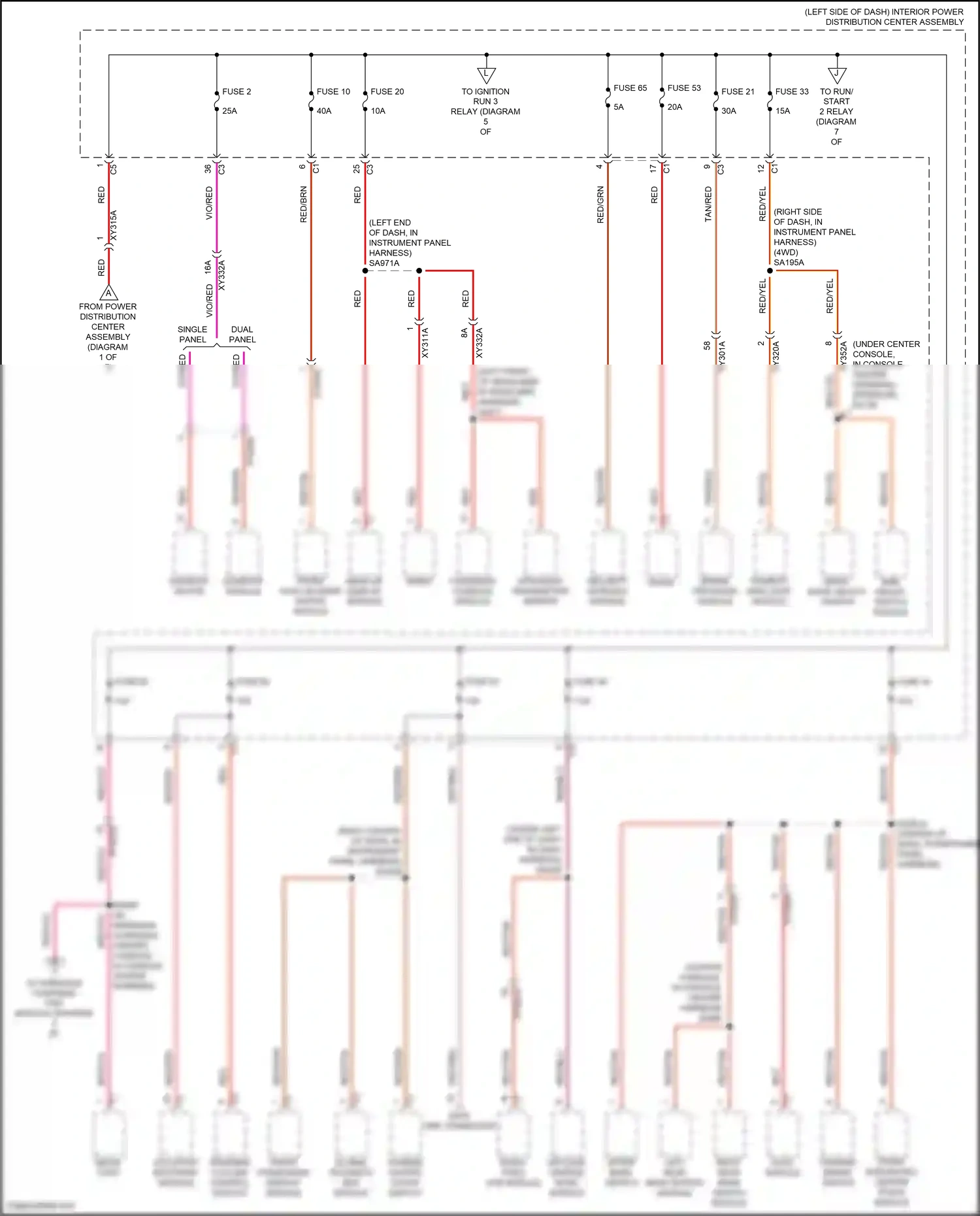 Wiring diagram single panel for Jeep Grand Cherokee WL (2021-2024) (2 of 3)