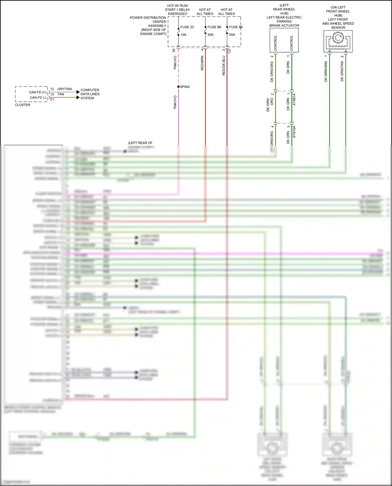 Wiring diagram steering column lock module for Jeep Grand Cherokee WL (2021-2024) (1 of 5)