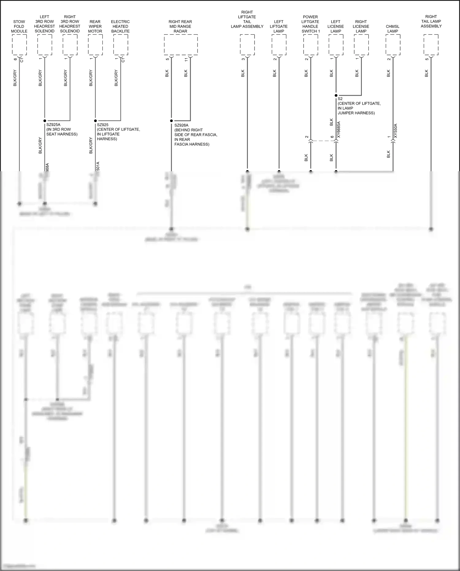 Wiring diagram stow fold module for Jeep Grand Cherokee WL (2021-2024) (2 of 2)