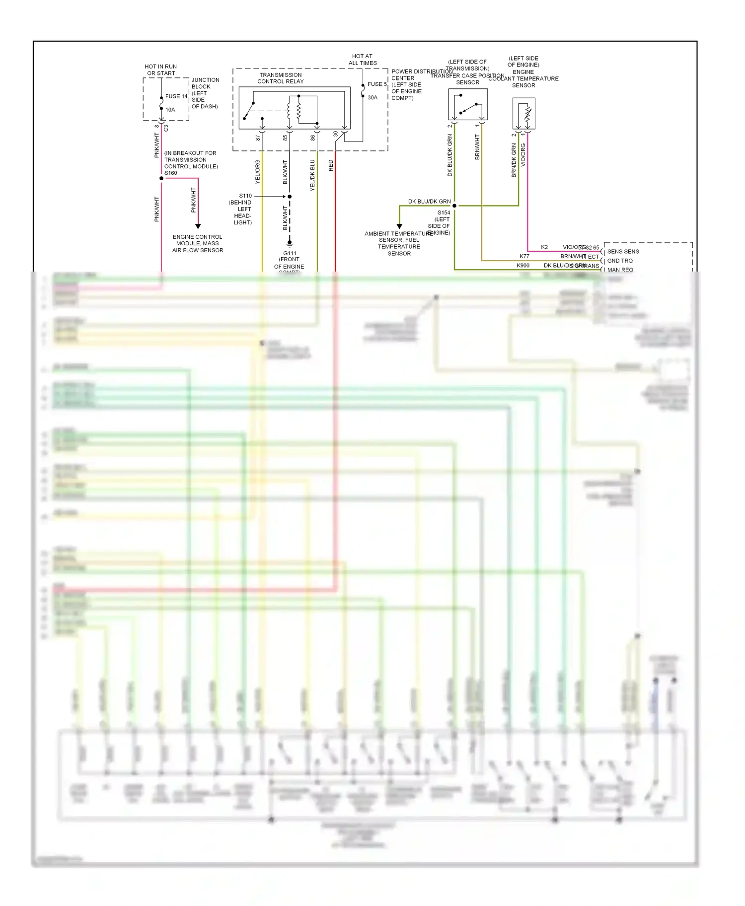 Jeep Liberty I (2001-2007) engine control module, mass air flow sensor wiring diagram  (1 of 1)