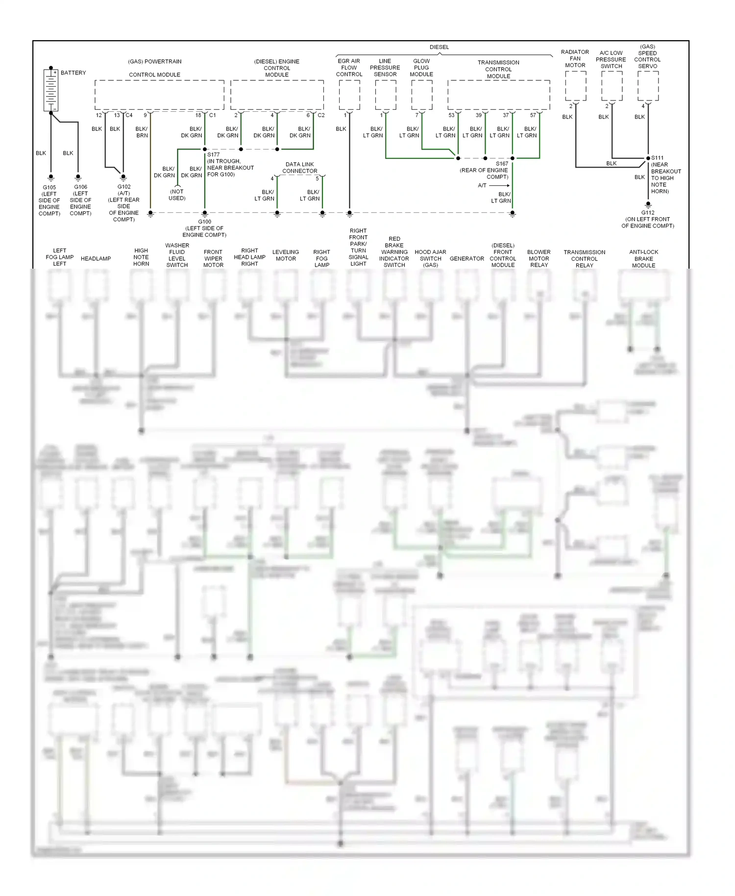 Jeep Liberty I (2001-2007) module wiring diagram  (1 of 2)