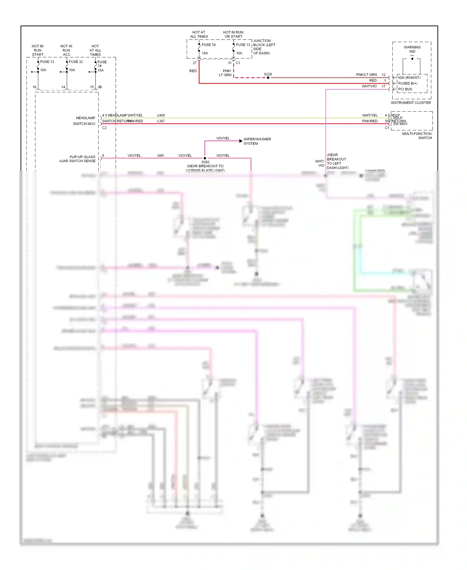 Jeep Liberty I (2001-2007) multi- function switch wiring diagram  (1 of 5)