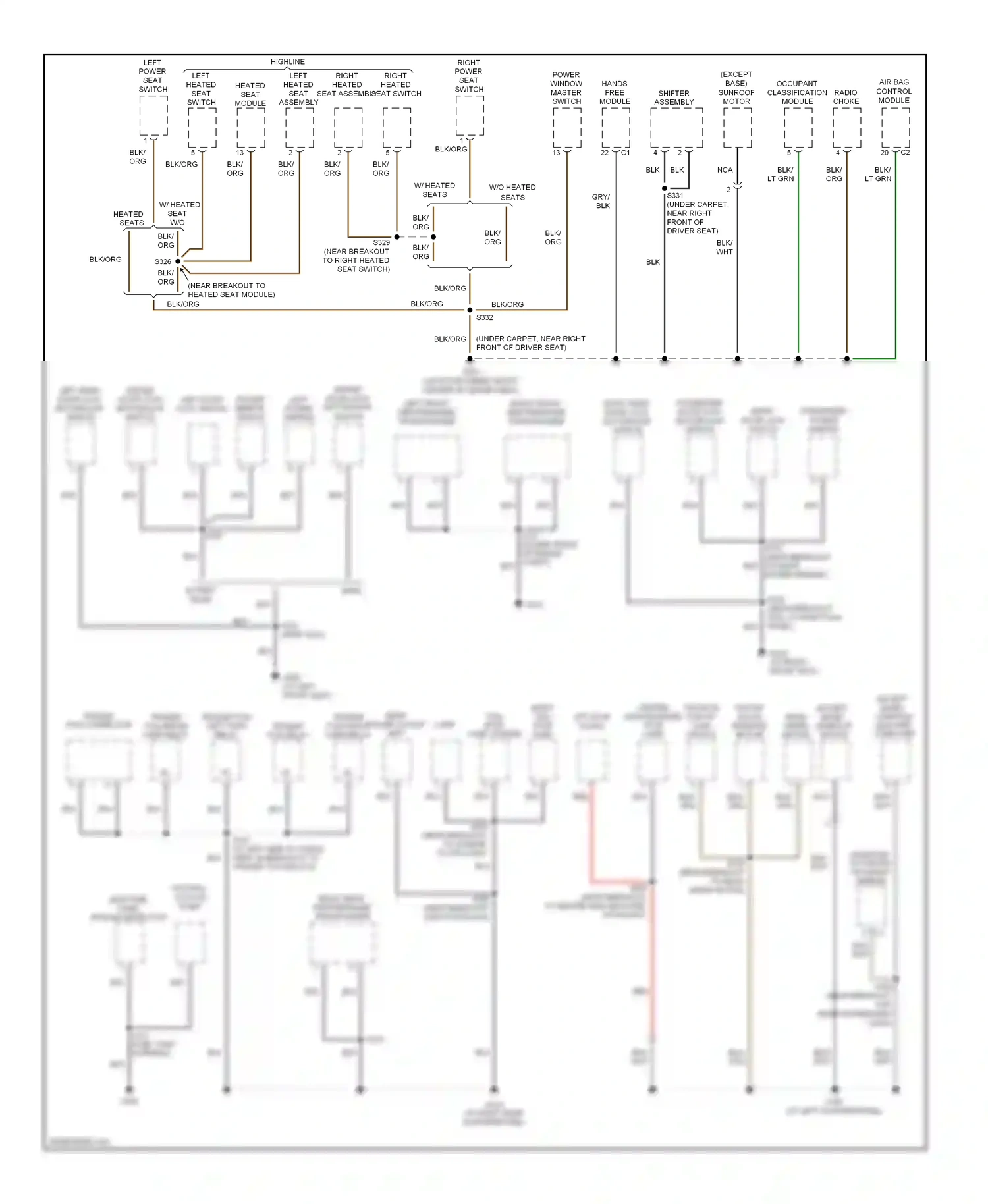 Jeep Liberty I (2001-2007) occupant classification module wiring diagram  (2 of 4)