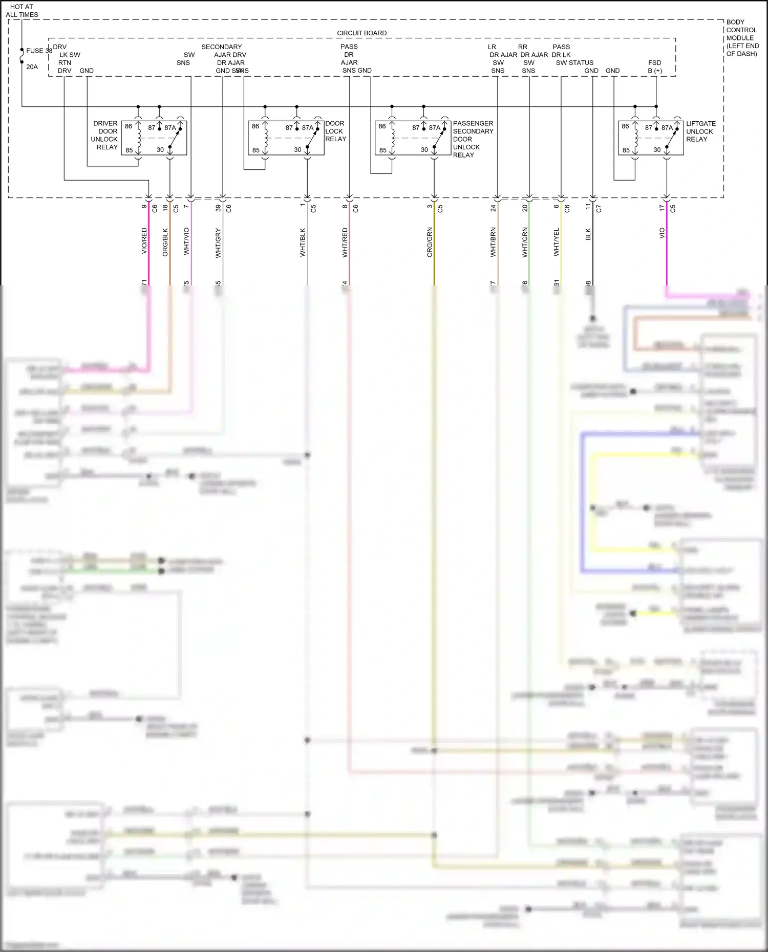 Wiring diagram alarm disable switch for Jeep Renegade I facelift (2018-2024) (1 of 3)
