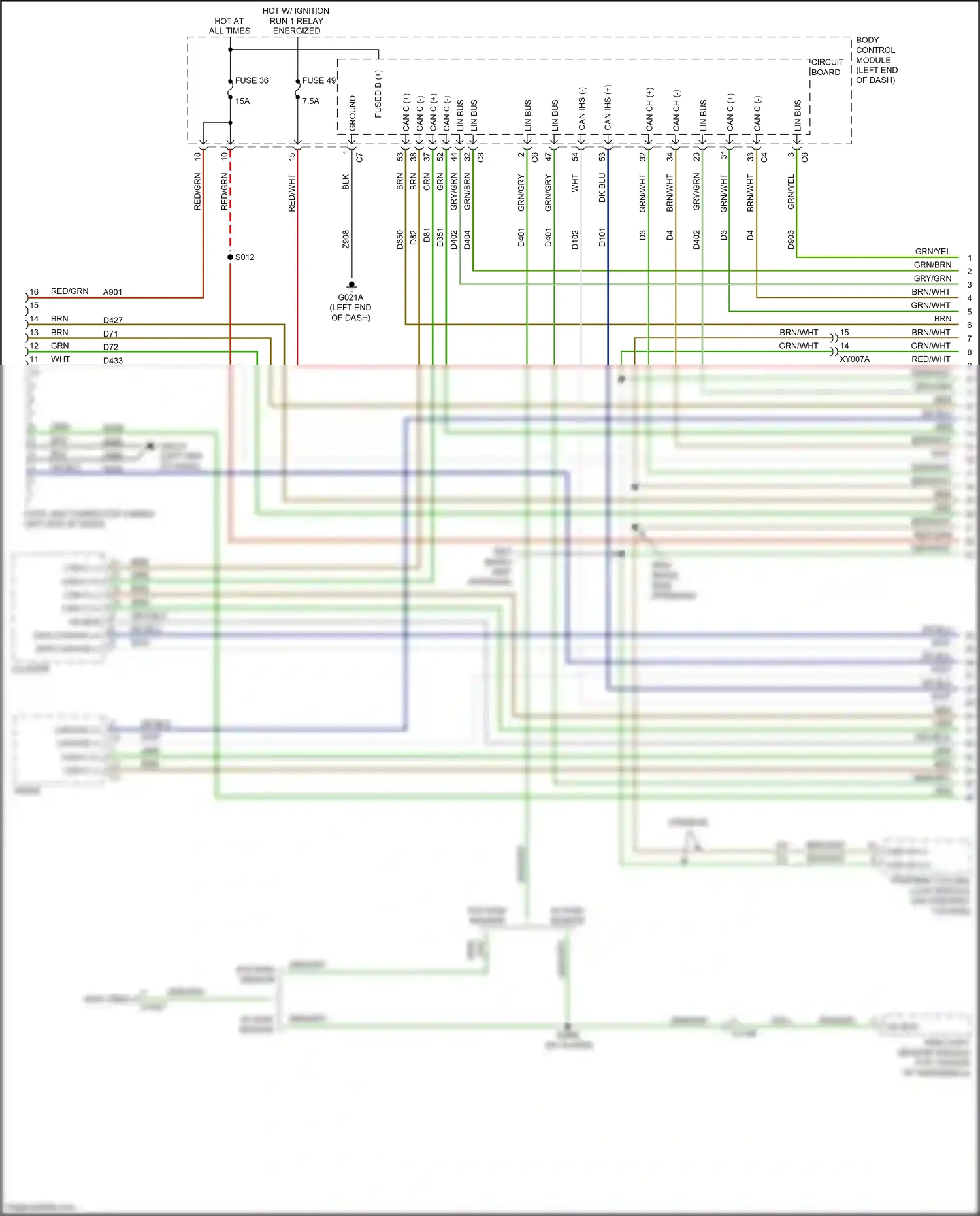 Wiring diagram rain light sensor module for Jeep Renegade I facelift (2018-2024) (1 of 4)