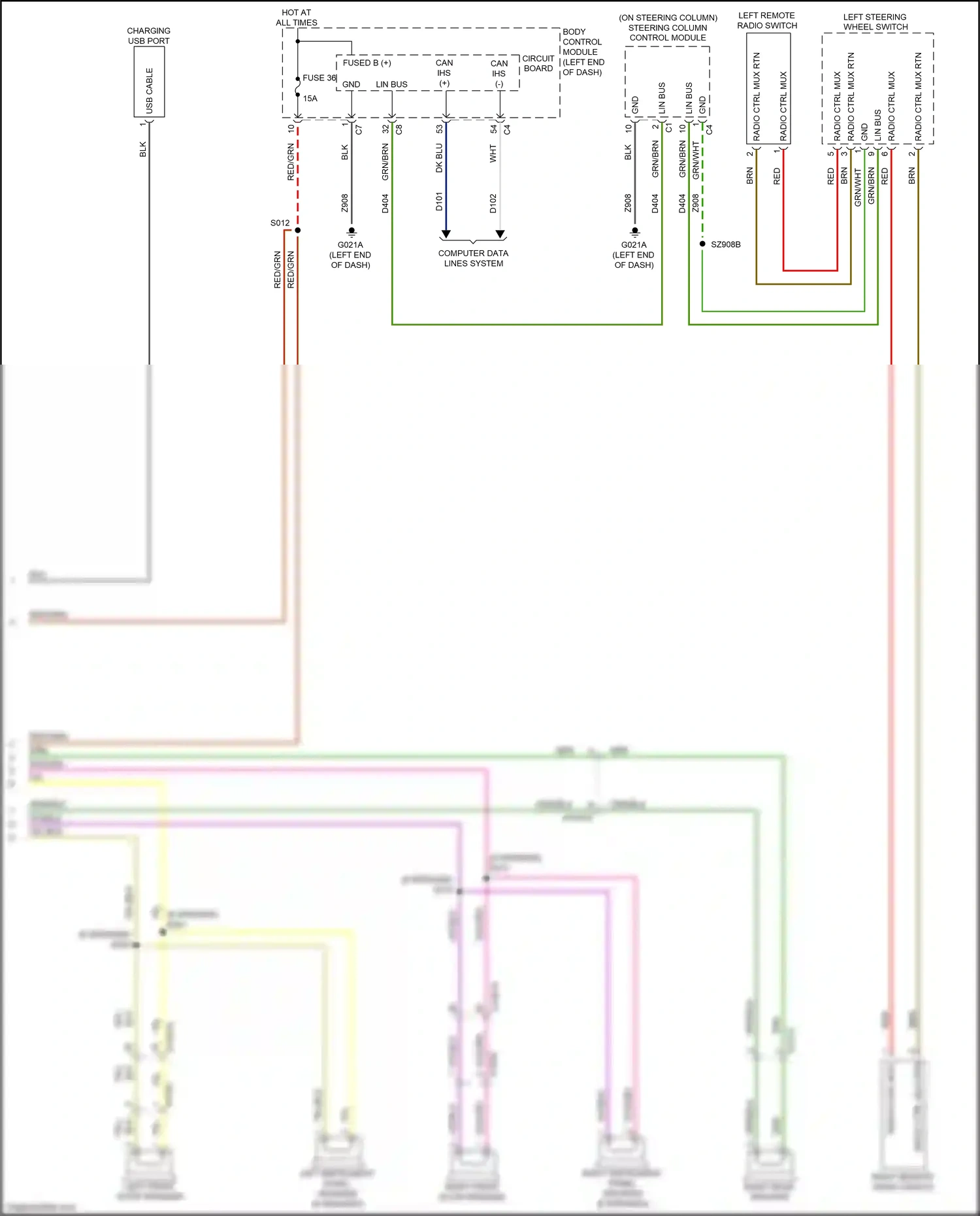 Wiring diagram steering column control module for Jeep Renegade I facelift (2018-2024) (5 of 9)
