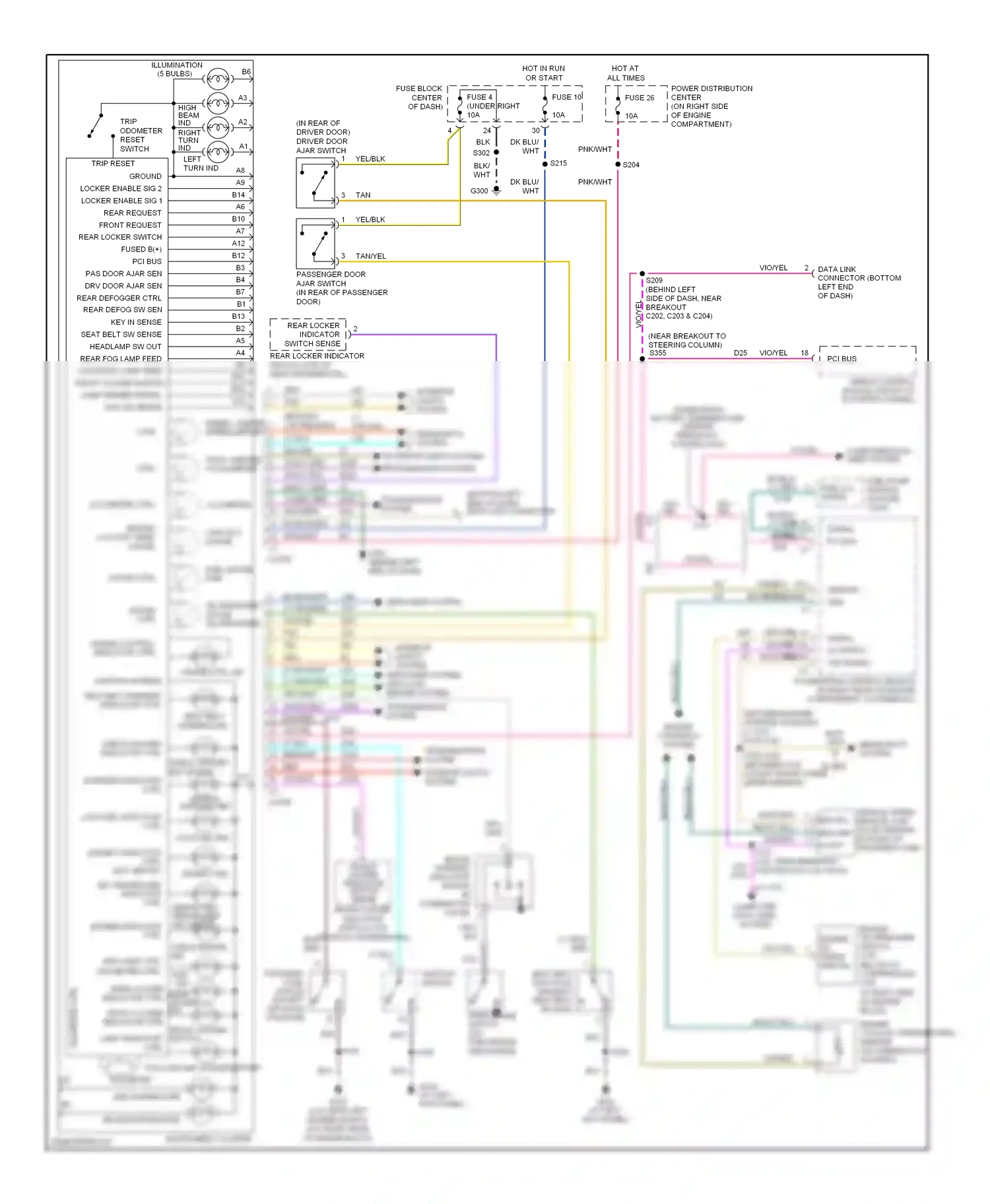 Jeep Wrangler II (1996-2006) computer data lines system wiring diagram  (3 of 5)