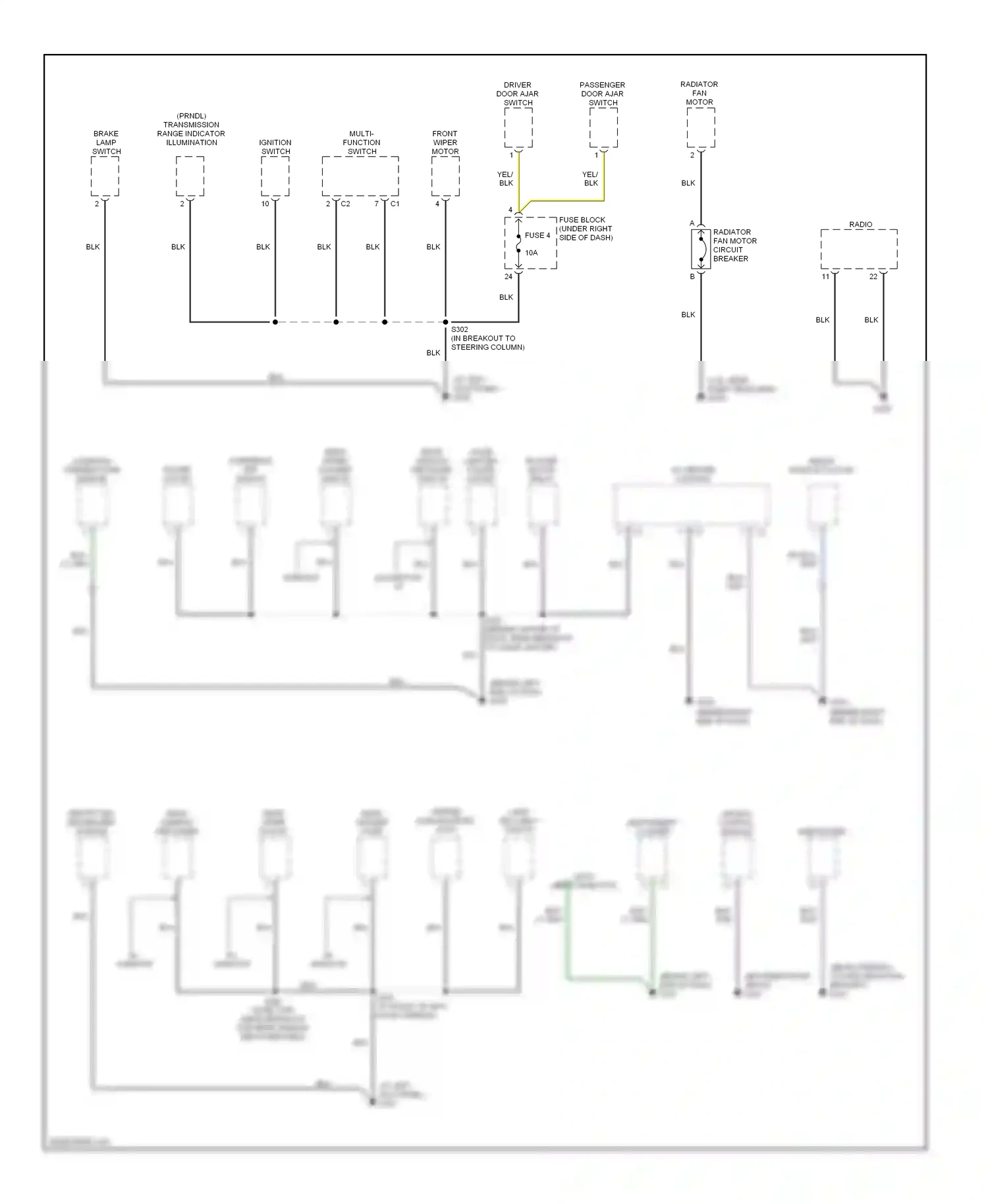 Jeep Wrangler II (1996-2006) multi- function switch wiring diagram  (4 of 9)