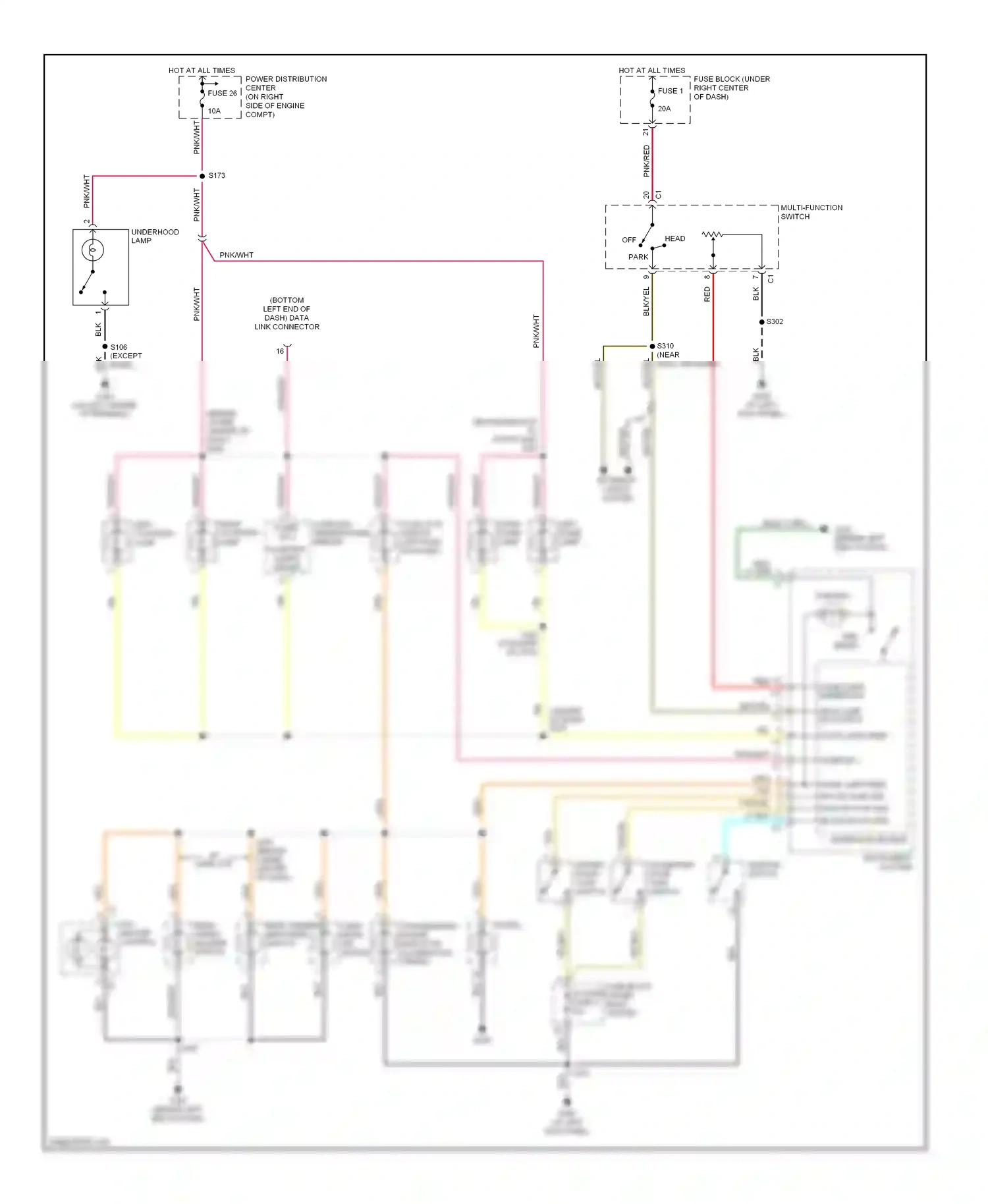 Jeep Wrangler II (1996-2006) multi- function switch wiring diagram  (6 of 9)