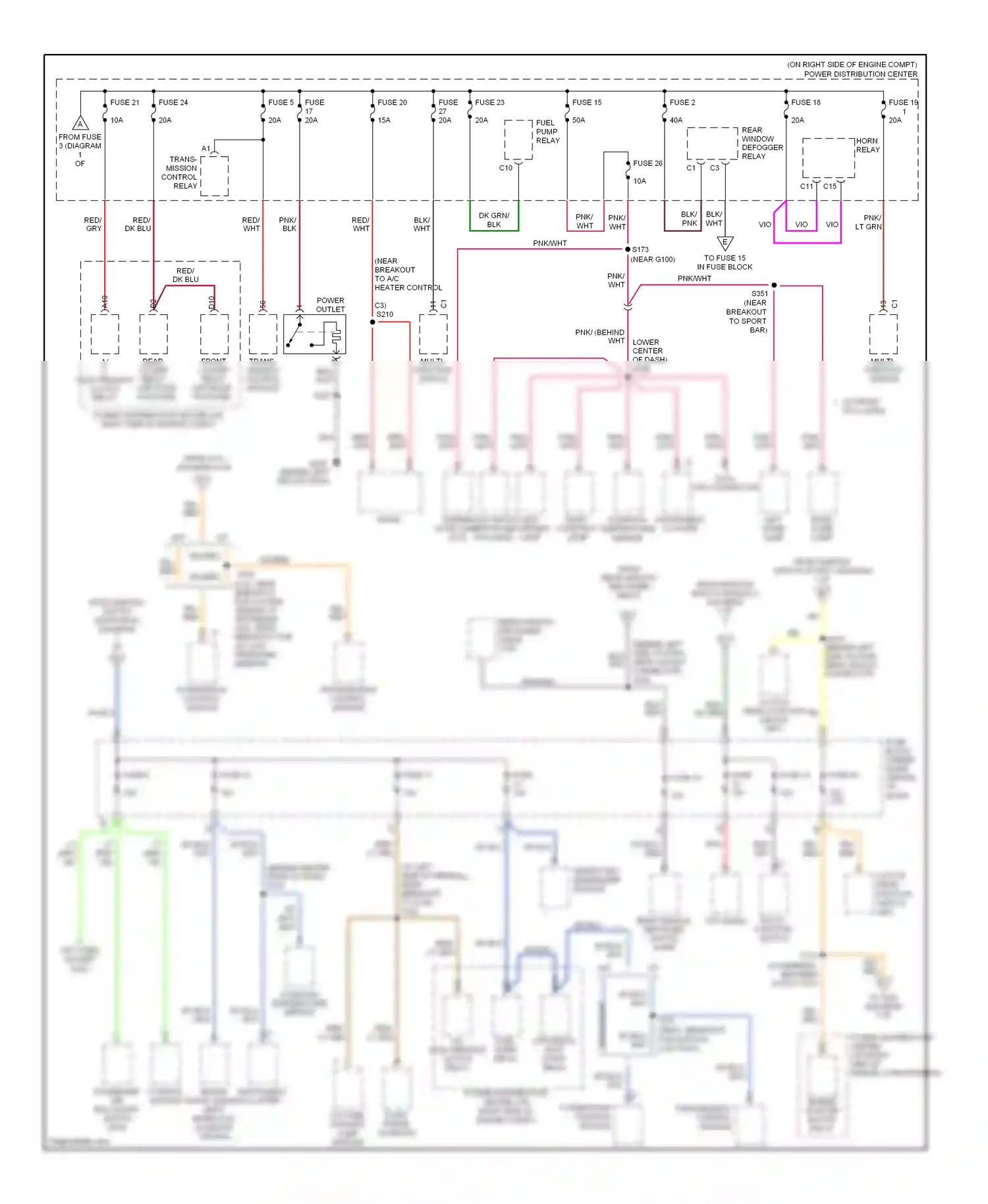 Jeep Wrangler II (1996-2006) powertrain control module wiring diagram  (3 of 3)