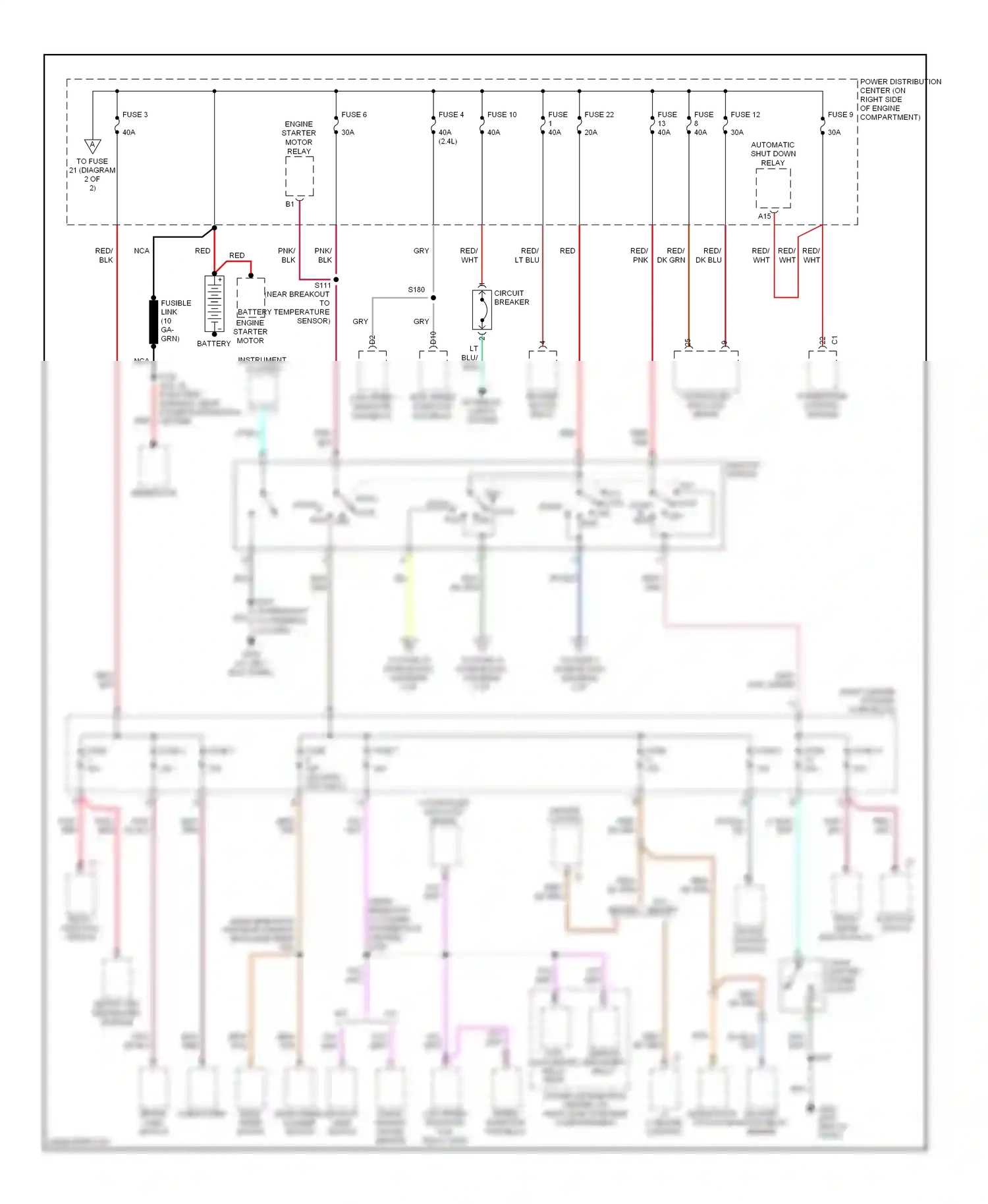Jeep Wrangler II (1996-2006) powertrain control module wiring diagram  (2 of 3)