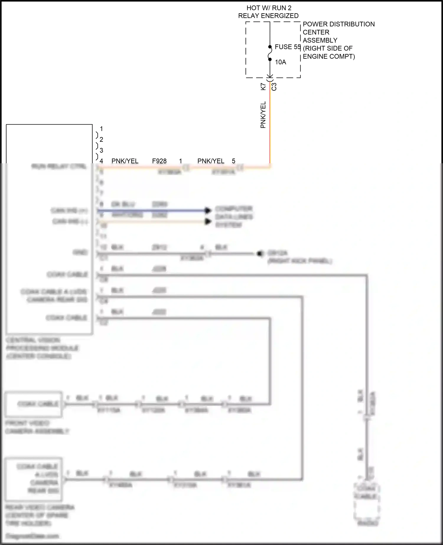 Jeep Wrangler IV (2018-2024) central vision processing module wiring diagram  (1 of 3)