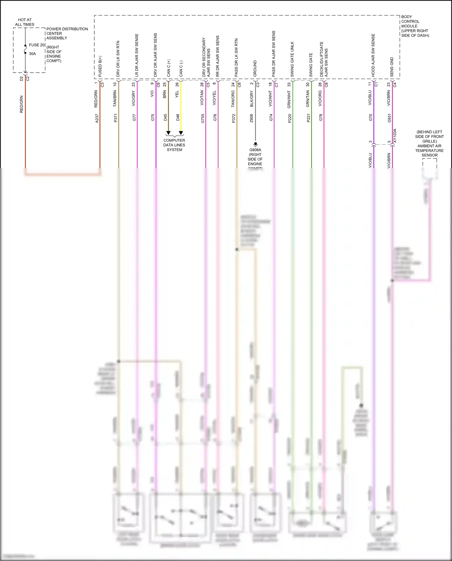 Jeep Wrangler IV (2018-2024) computer data lines system wiring diagram  (1 of 105)