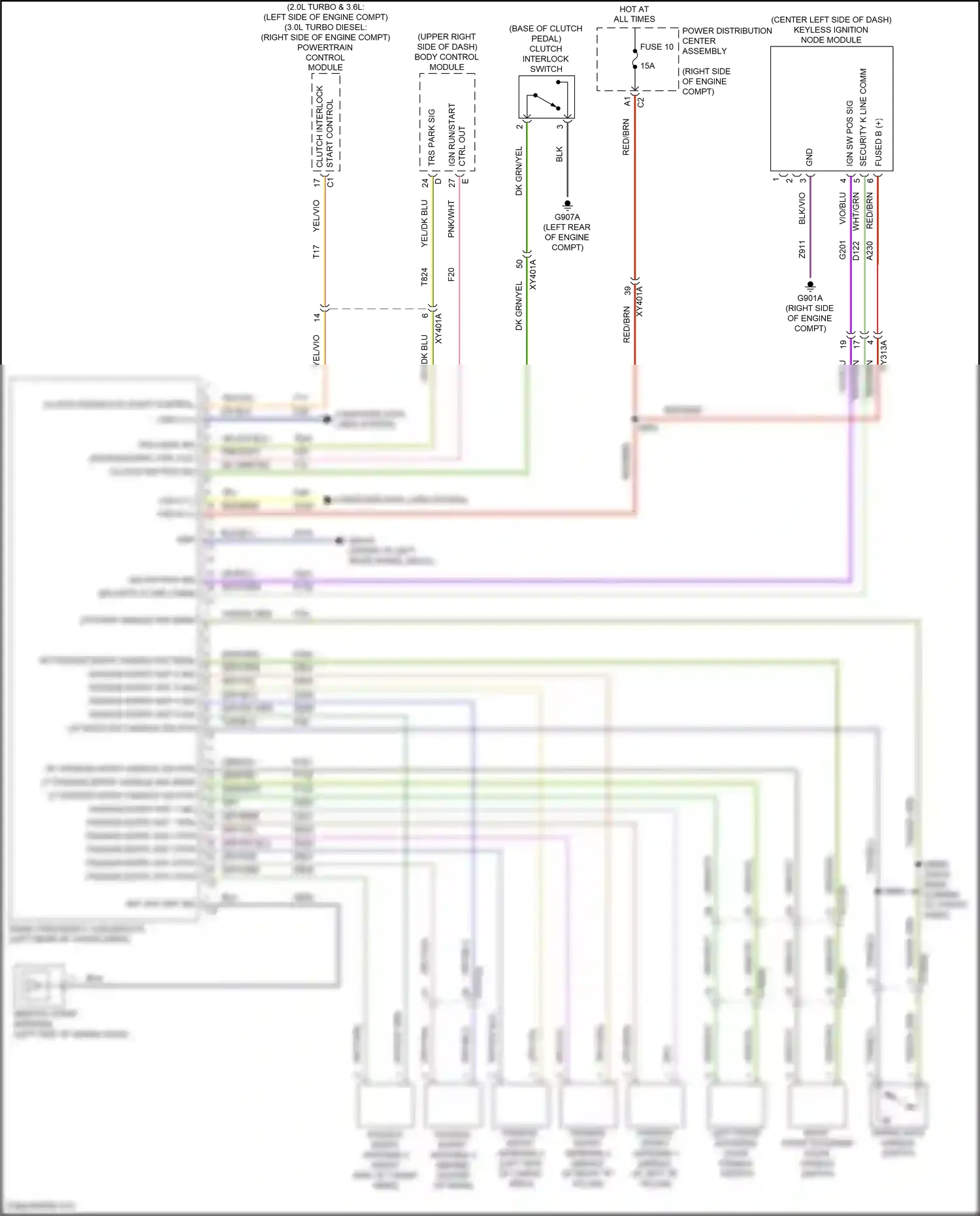 Jeep Wrangler IV (2018-2024) keyless ignition node module wiring diagram  (3 of 6)
