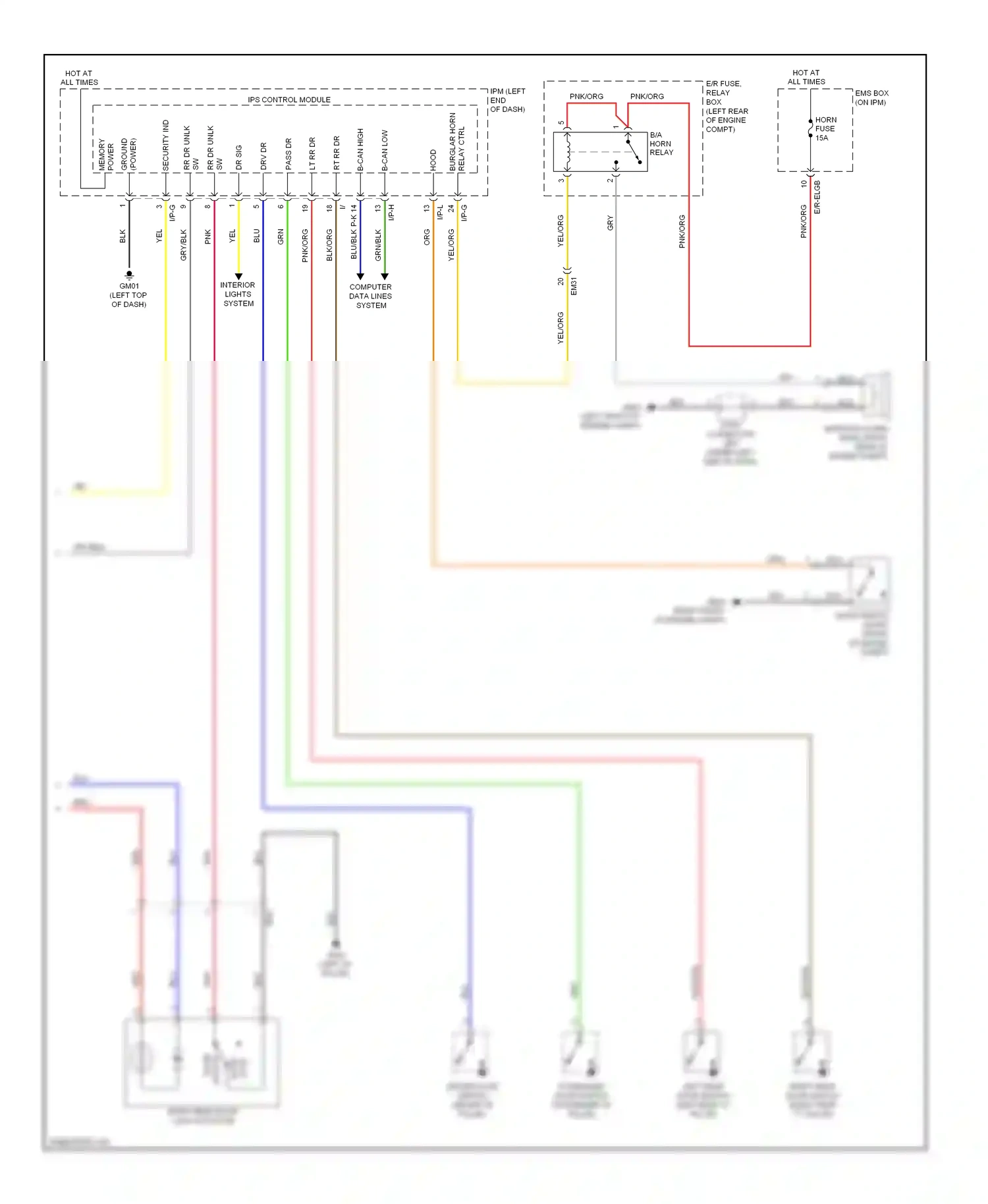Wiring diagram blu for Kia Cadenza I facelift (2013-2016) (8 of 92)