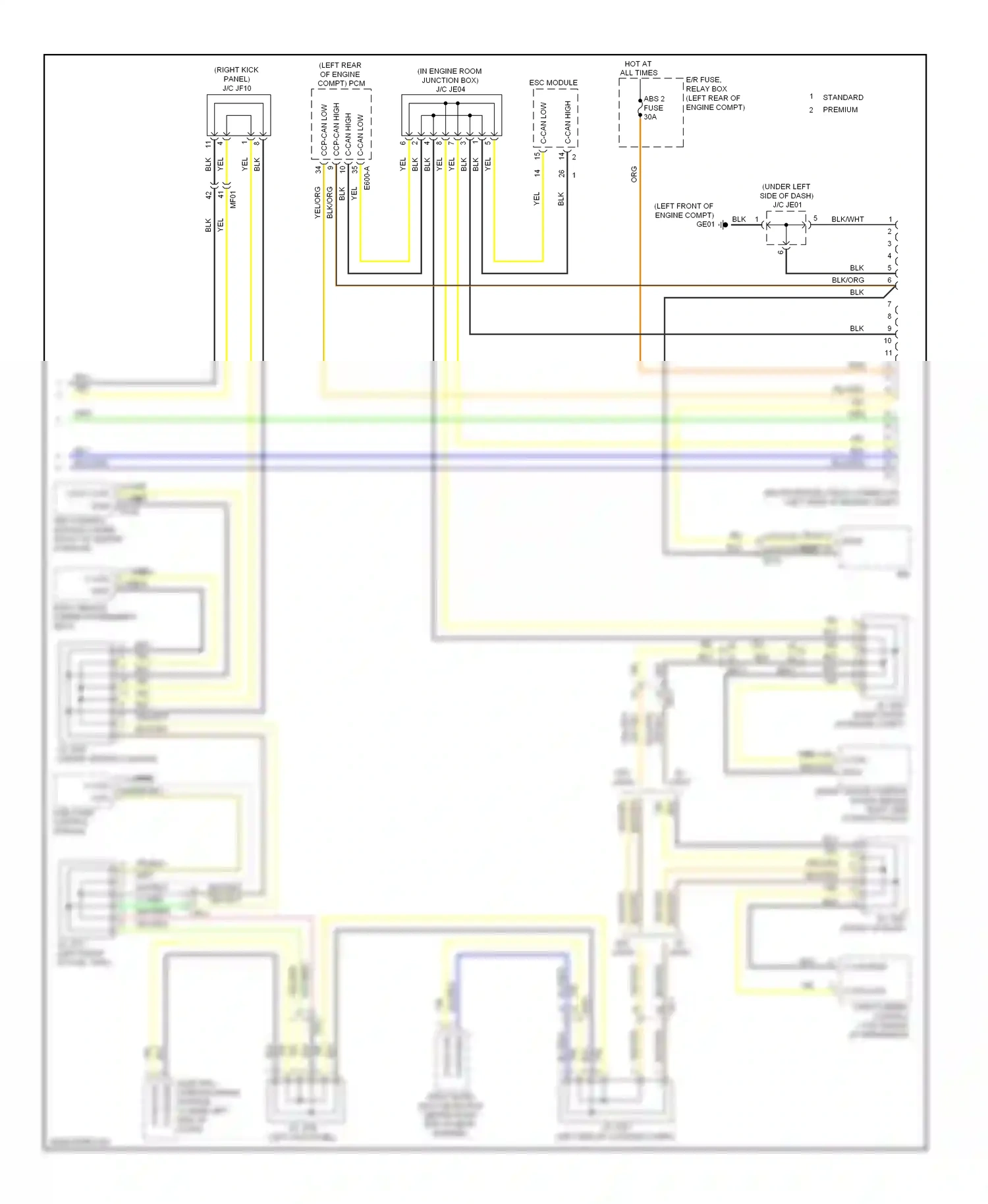 Wiring diagram blu for Kia Cadenza I facelift (2013-2016) (16 of 92)