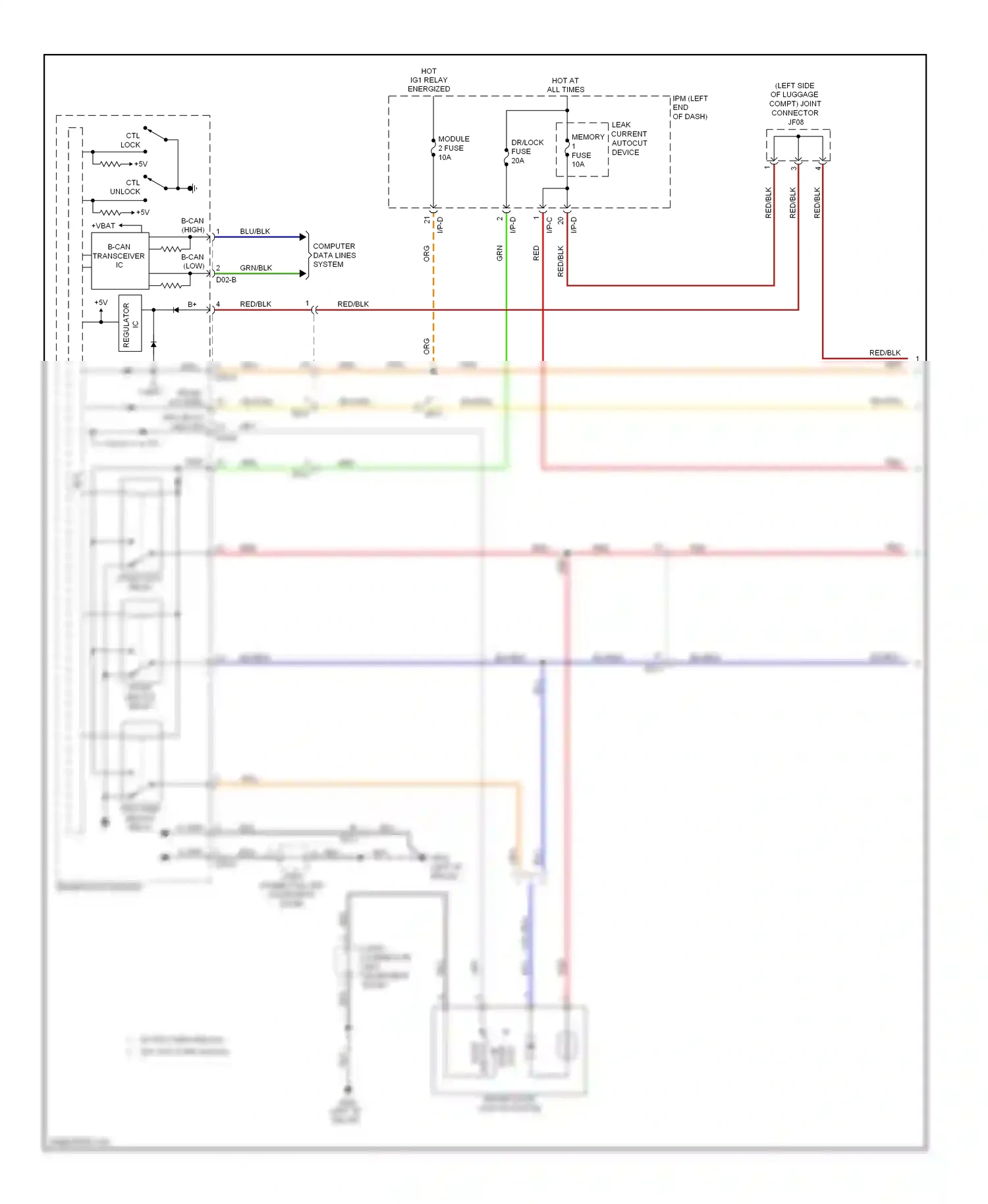 Kia Cadenza I facelift (2013-2016) ctl unlock wiring diagram  (1 of 2)