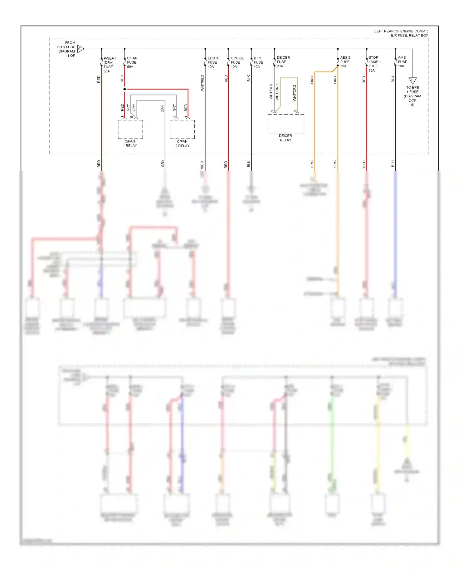 Kia Cadenza I facelift (2013-2016) driver lumbar support switch wiring diagram  (2 of 2)