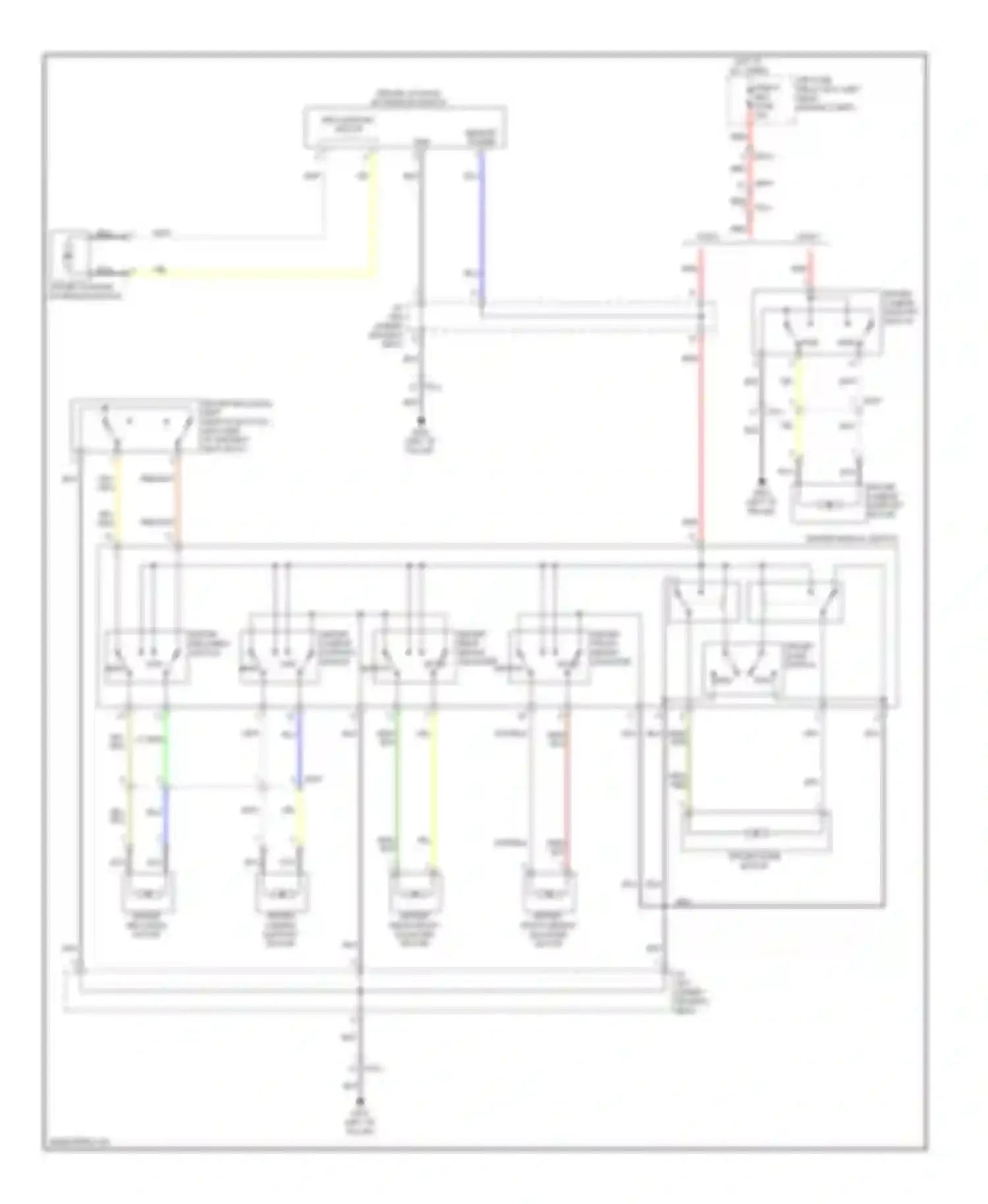 Wiring diagram driver rear height adjuster up dn switch for Kia Cadenza I facelift (2013-2016) (1 of 1)