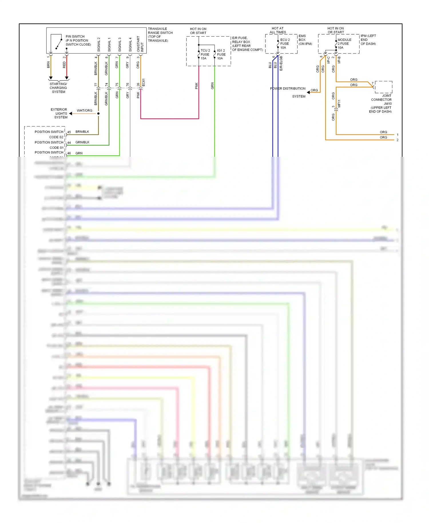 Kia Cadenza I facelift (2013-2016) input speed supply wiring diagram  (1 of 1)