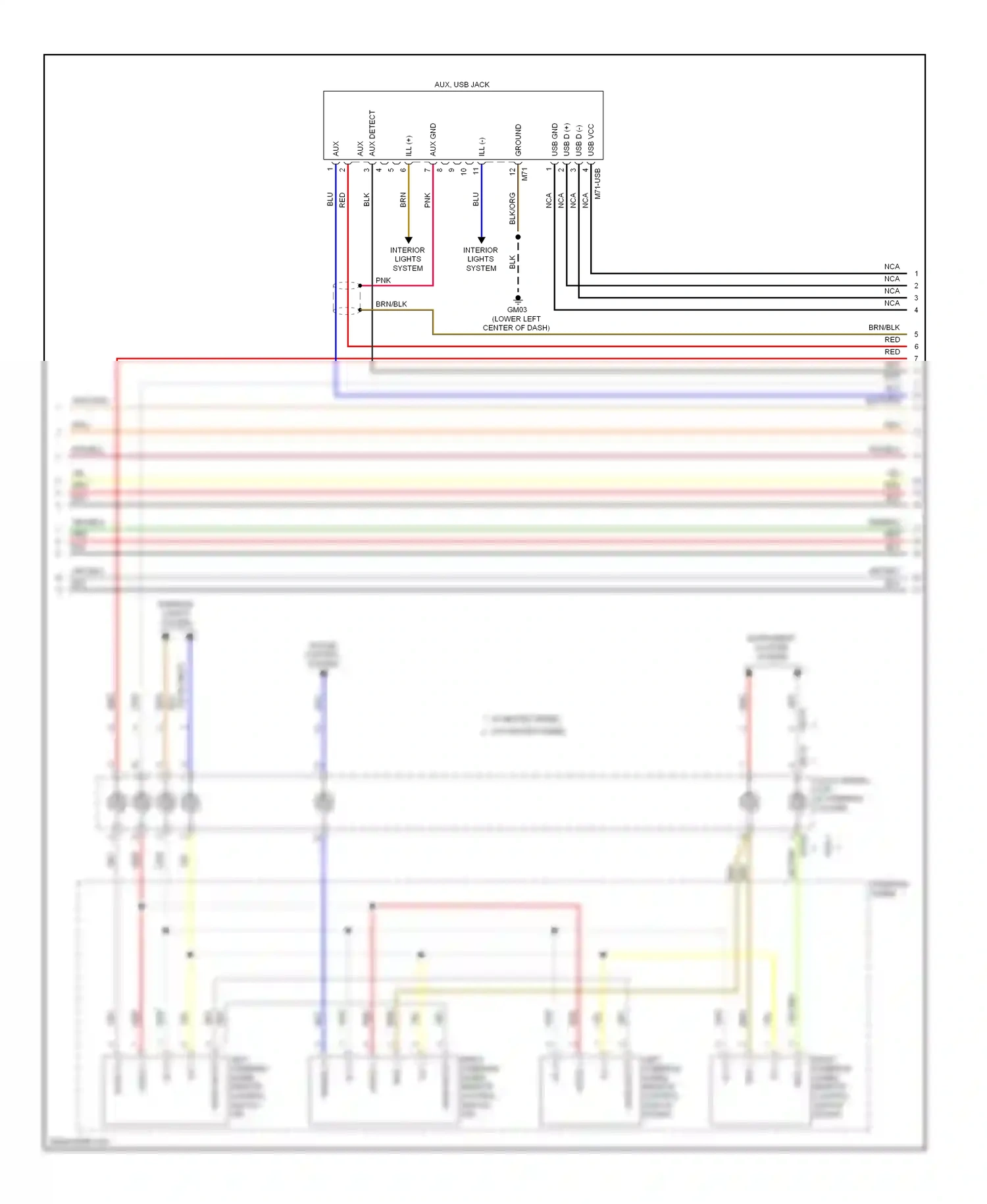 Wiring diagram interior lights system pnk for Kia Cadenza I facelift (2013-2016) (1 of 2)