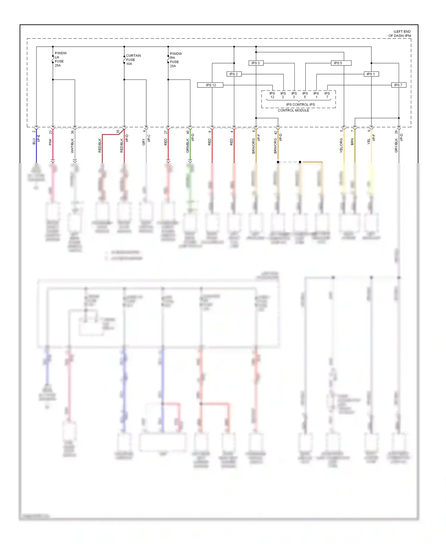 Wiring diagram ips 1 for Kia Cadenza I facelift (2013-2016) (2 of 2)
