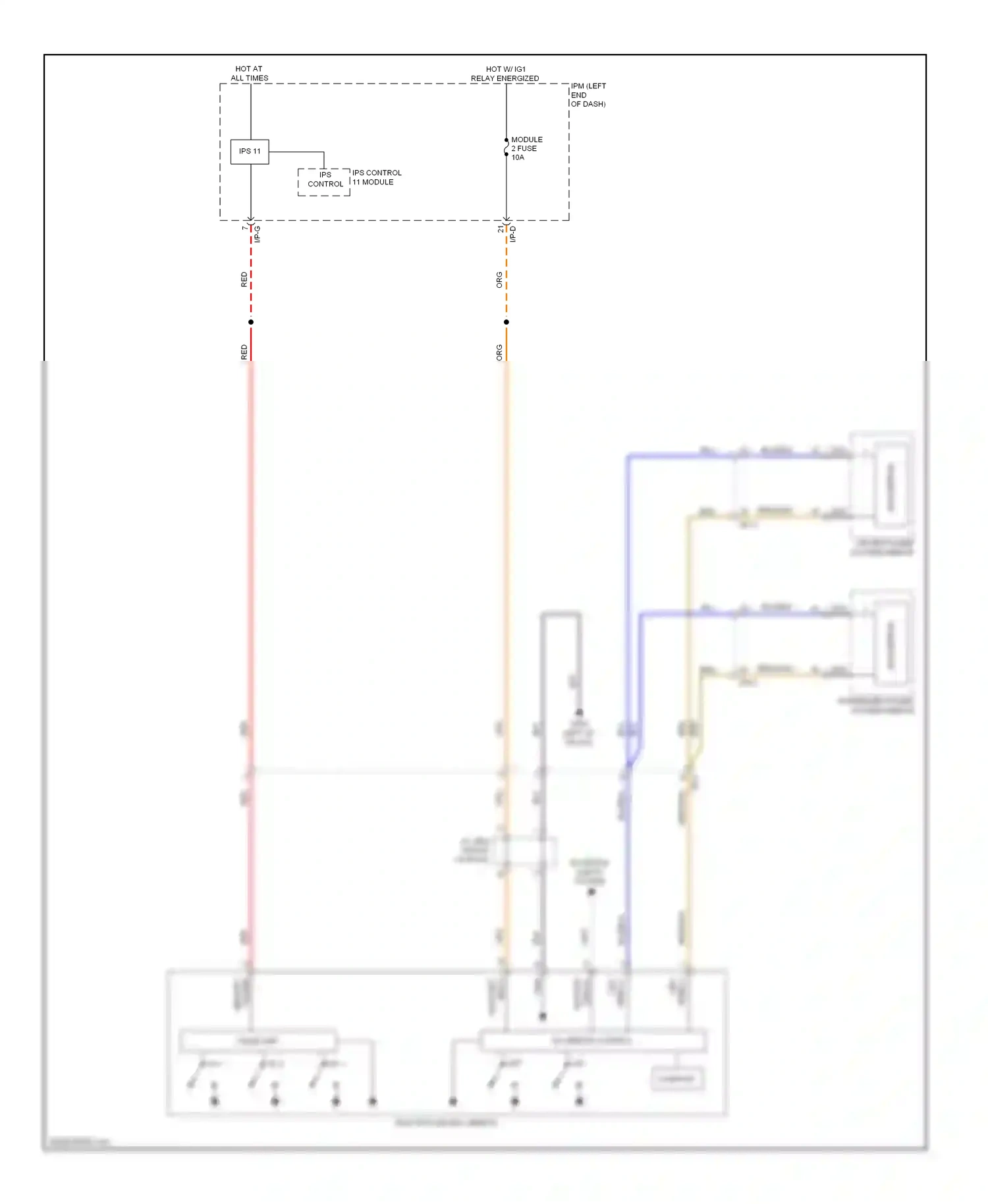 Wiring diagram ips 11 for Kia Cadenza I facelift (2013-2016) (2 of 3)
