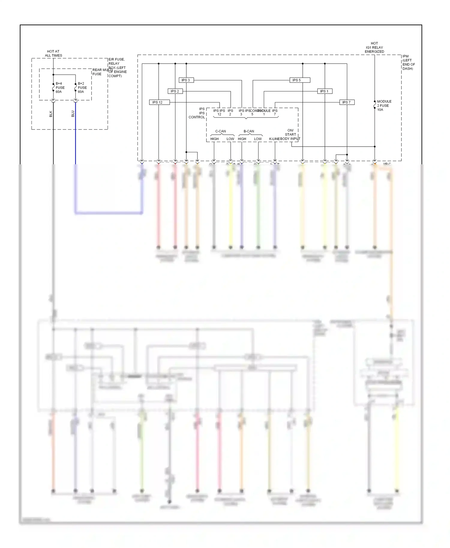 Wiring diagram ips 6 for Kia Cadenza I facelift (2013-2016) (1 of 4)