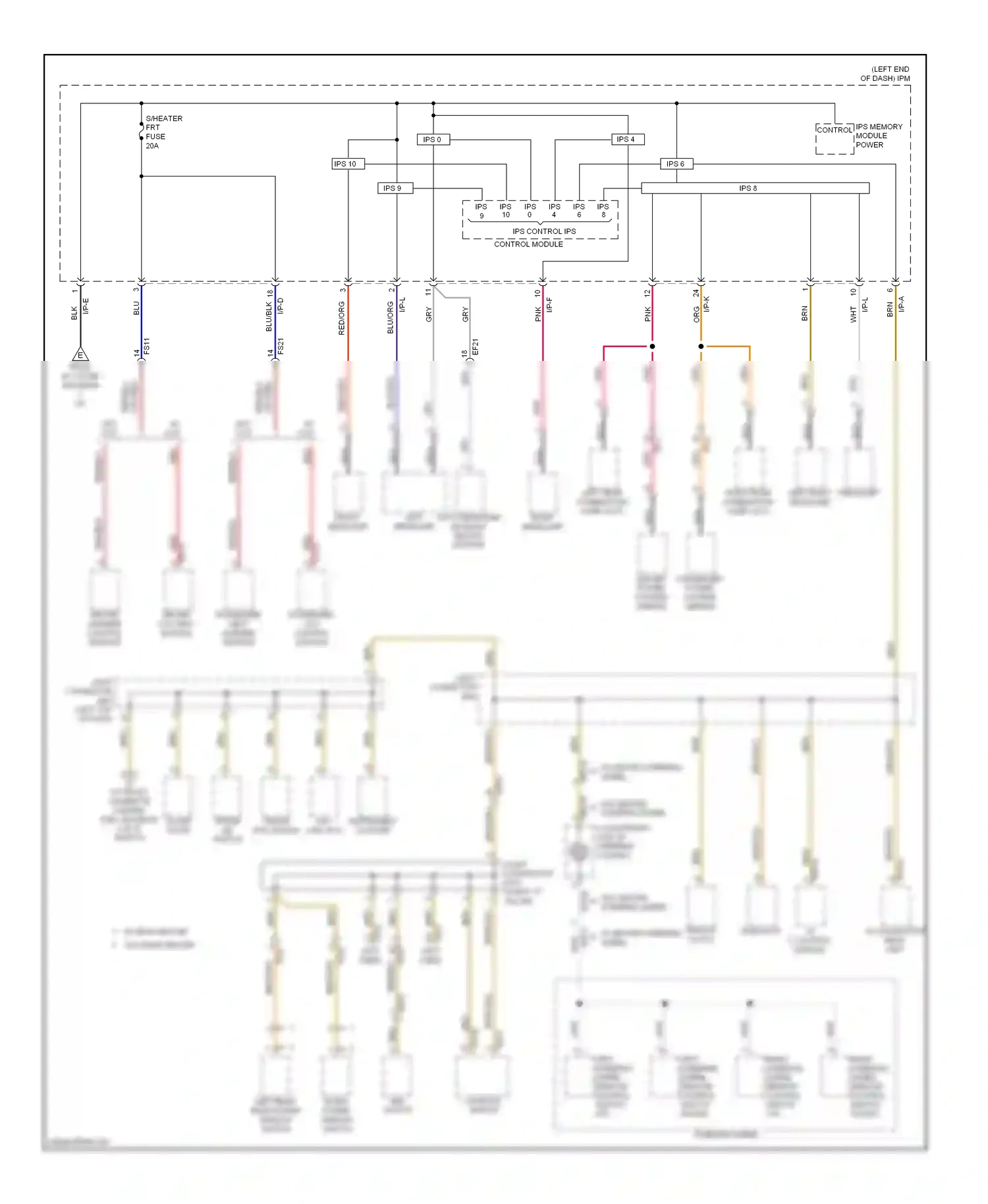 Wiring diagram ips 6 for Kia Cadenza I facelift (2013-2016) (4 of 4)
