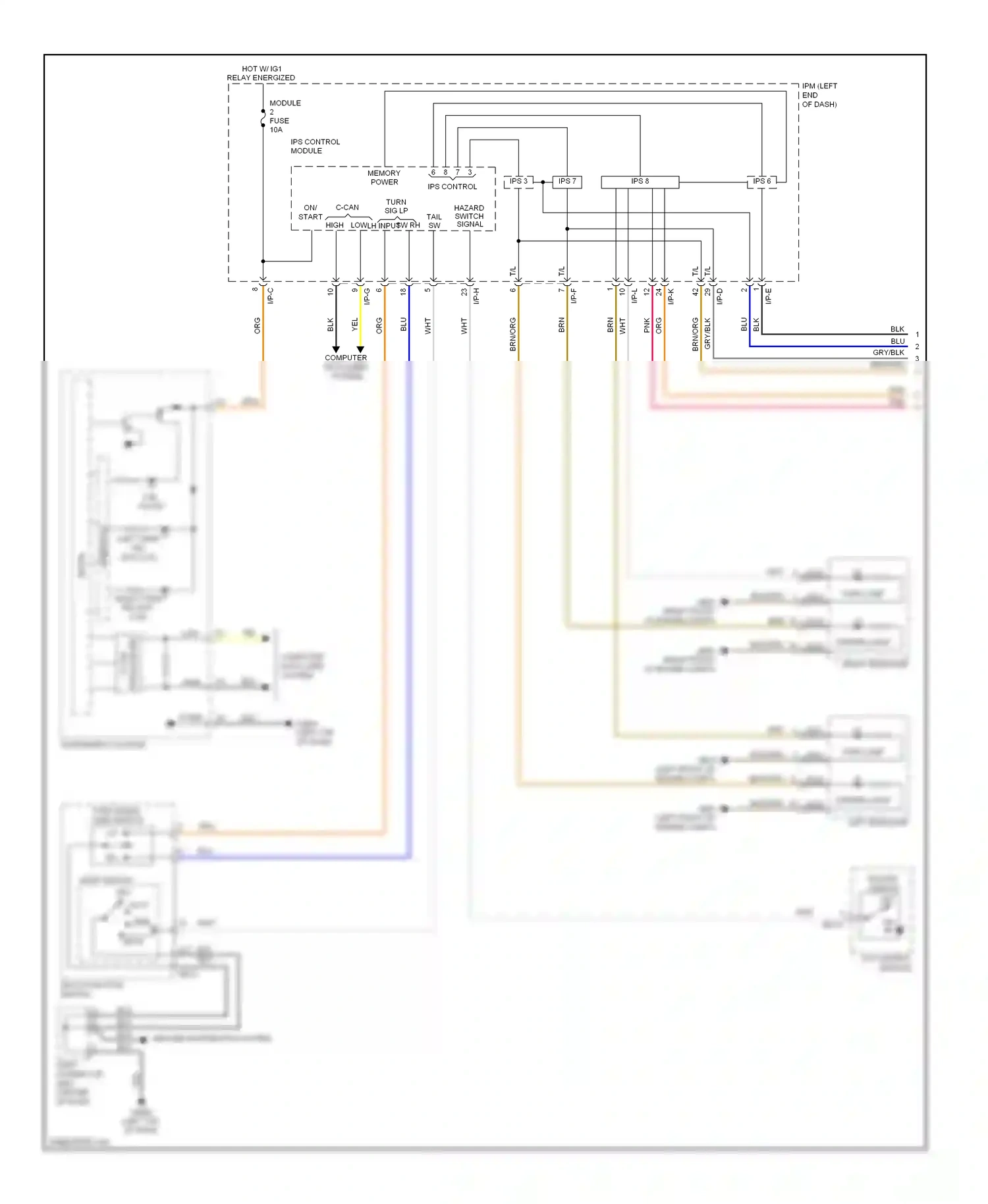 Wiring diagram ips 6 for Kia Cadenza I facelift (2013-2016) (2 of 4)