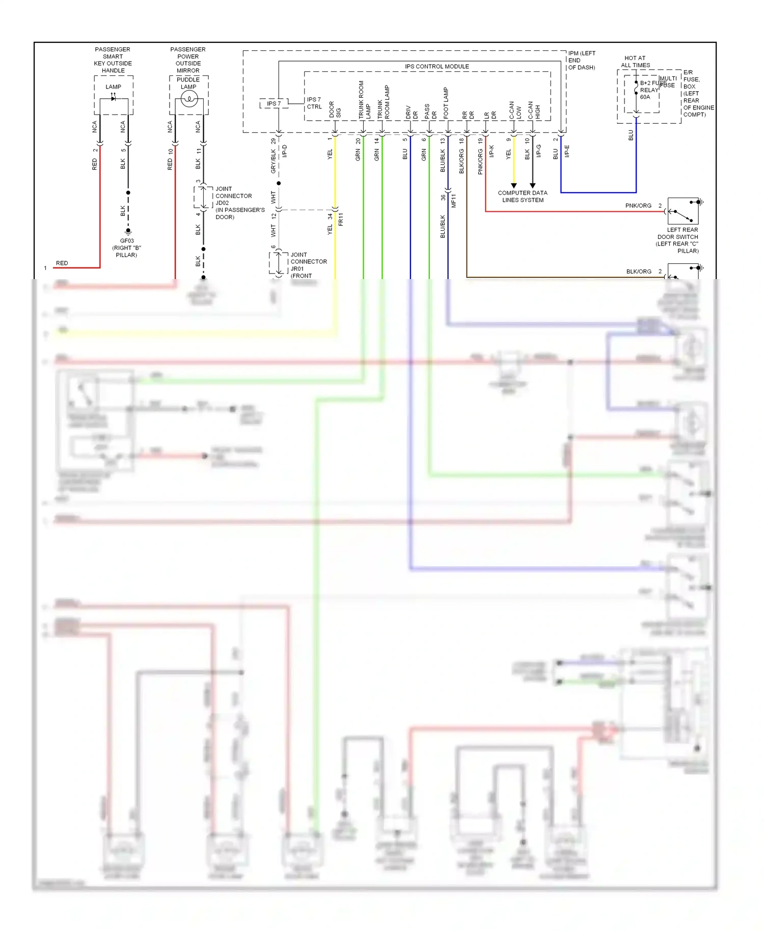 Wiring diagram ips 7 for Kia Cadenza I facelift (2013-2016) (2 of 4)