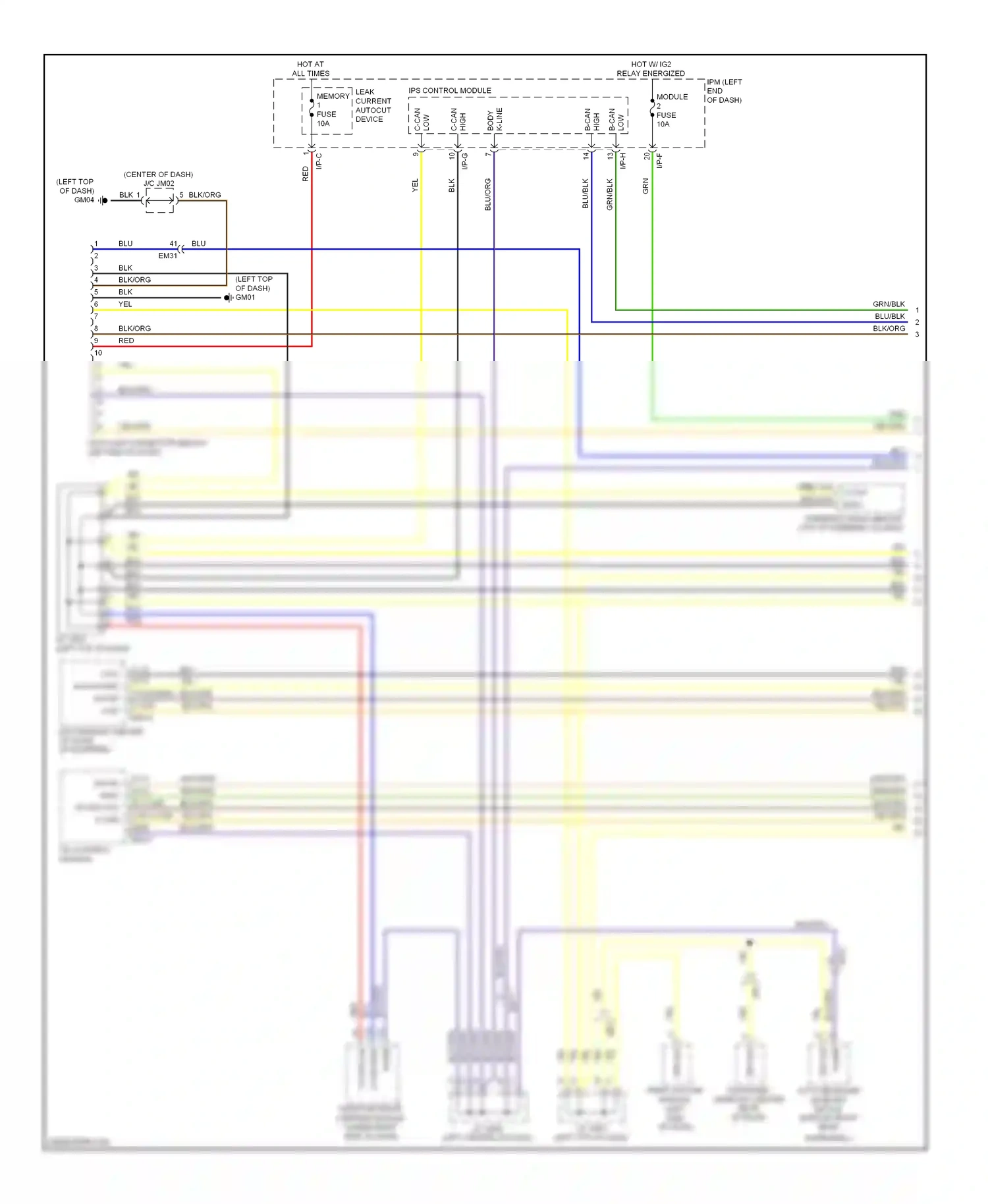 Kia Cadenza I facelift (2013-2016) ips control module wiring diagram  (5 of 22)