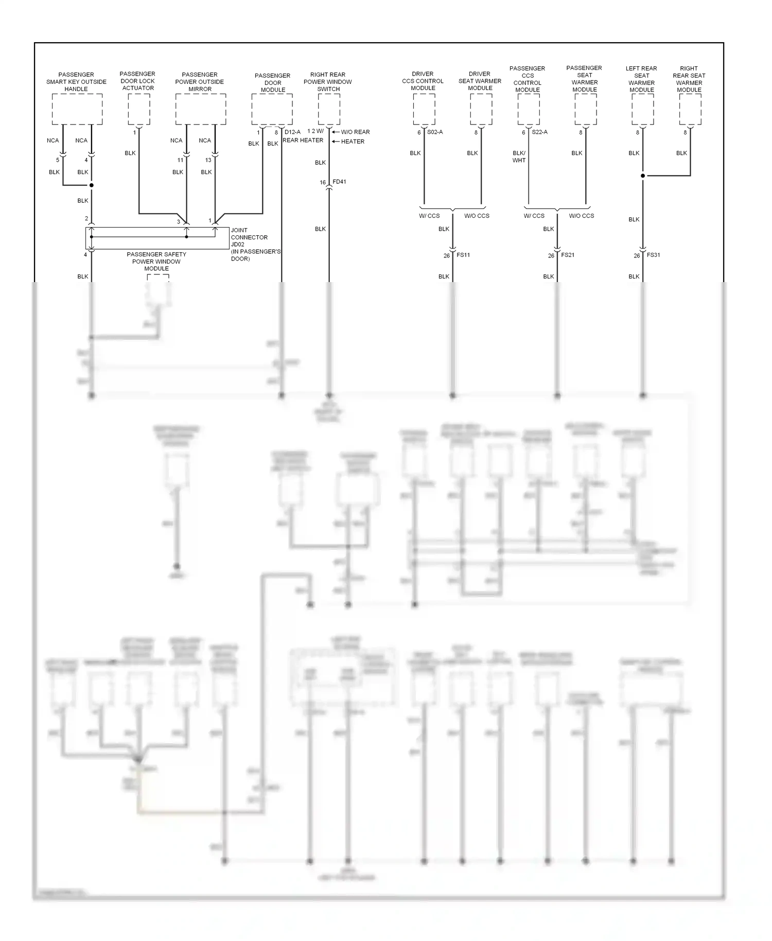 Wiring diagram nca for Kia Cadenza I facelift (2013-2016) (25 of 69)