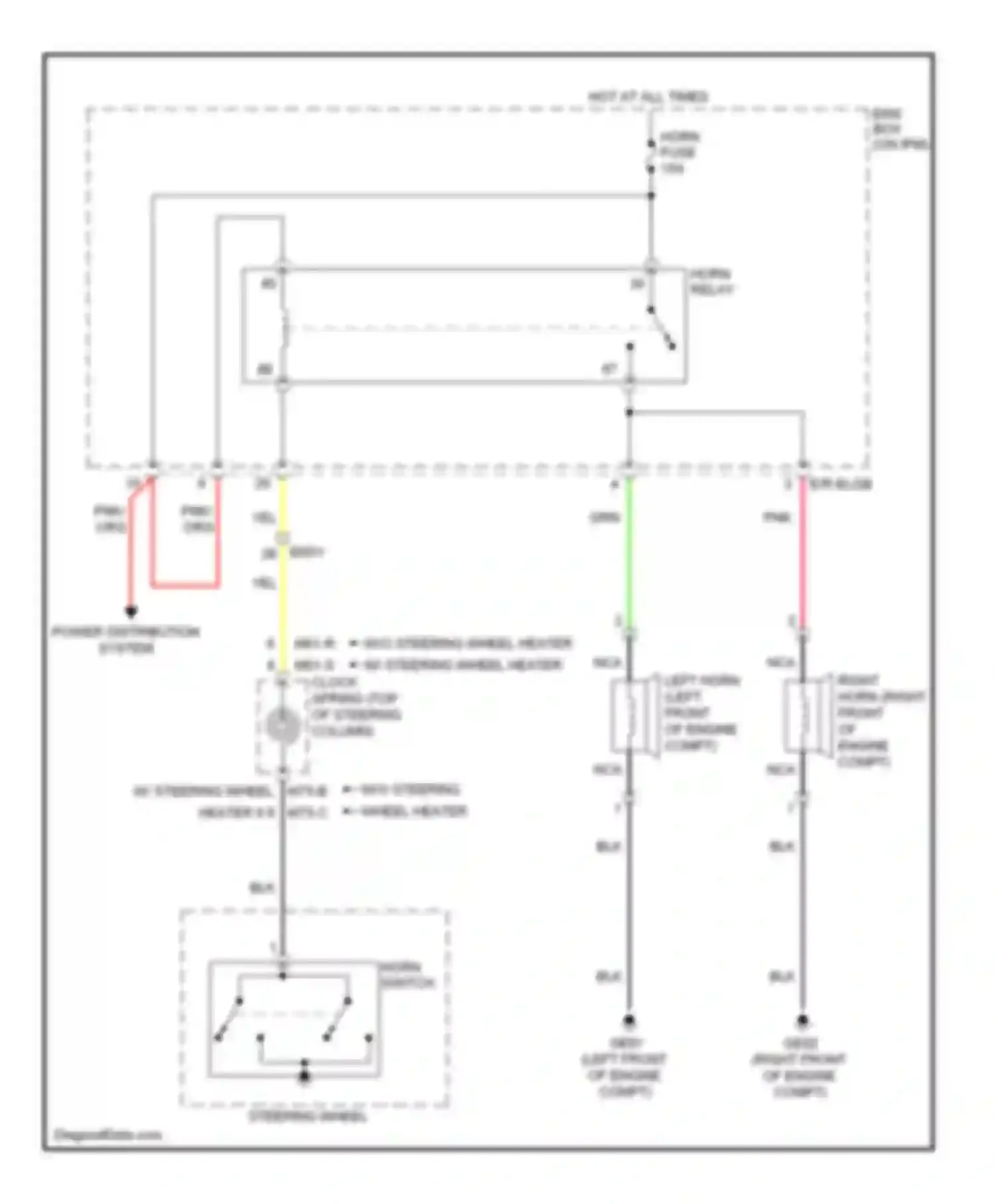 Wiring diagram power distribution system for Kia Cadenza I facelift (2013-2016) (8 of 15)