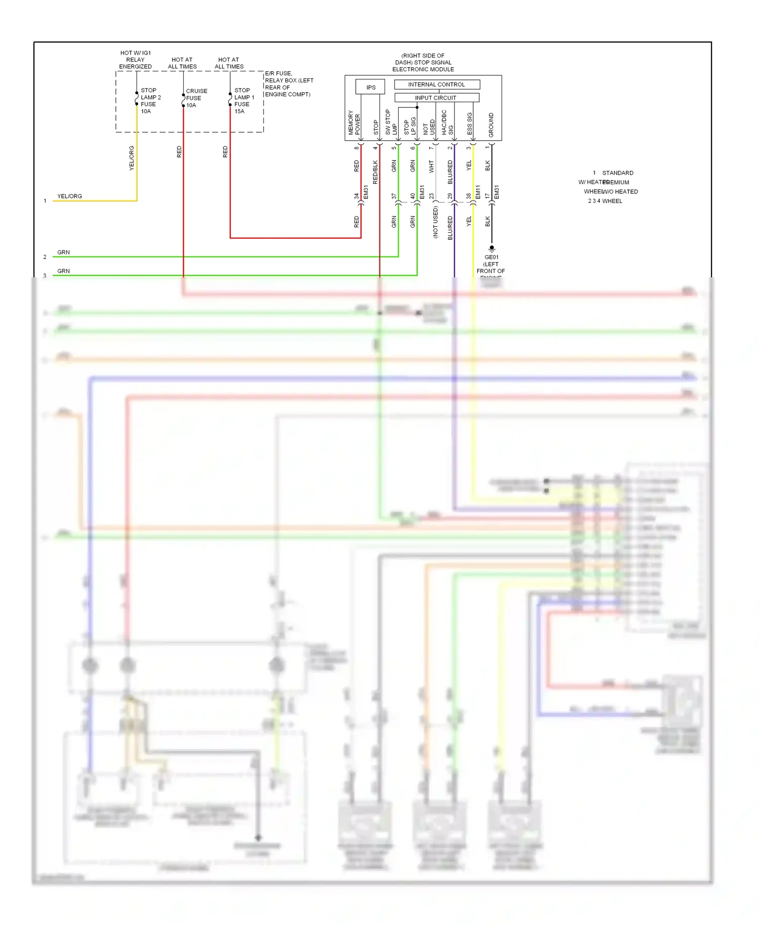 Kia Cadenza I facelift (2013-2016) red wiring diagram  (17 of 96)
