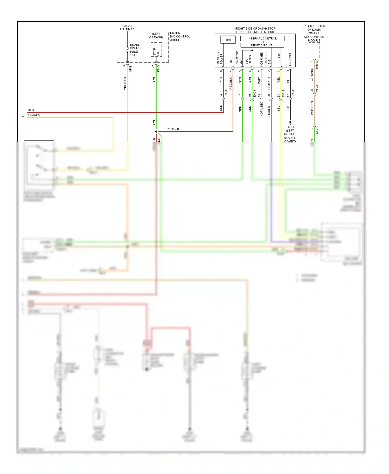 Kia Cadenza I facelift (2013-2016) red wiring diagram  (34 of 96)