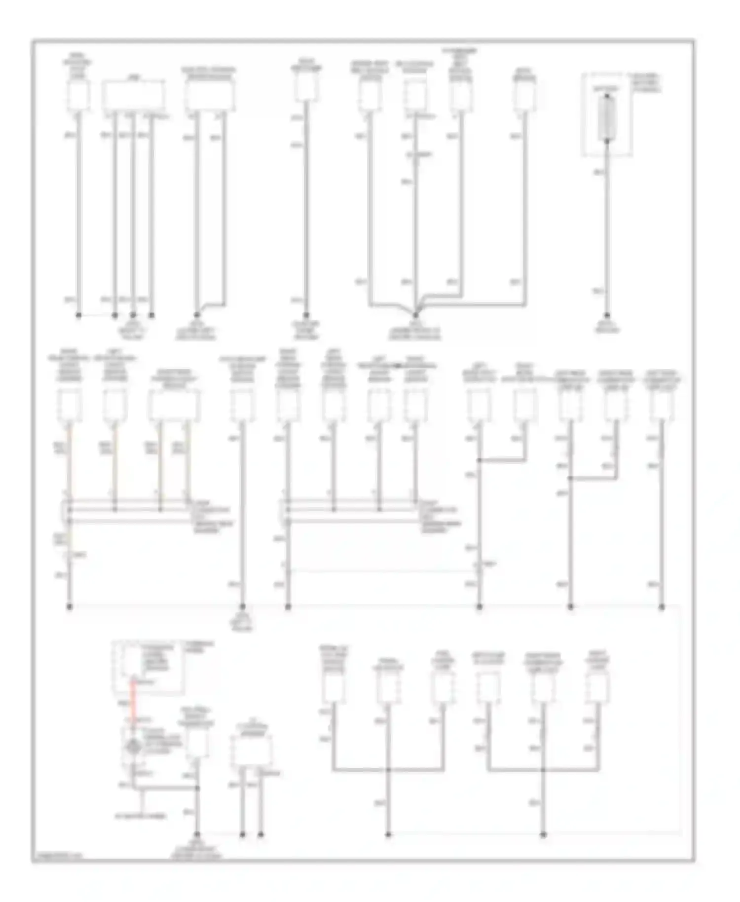 Wiring diagram right rear parking assist sensor for Kia Cadenza I facelift (2013-2016) (1 of 2)
