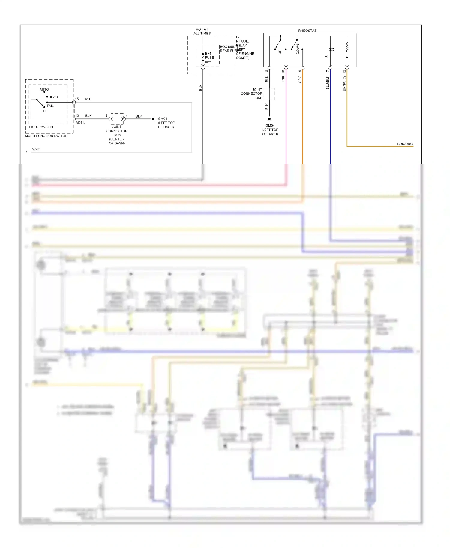 Kia Cadenza I facelift (2013-2016) tail off wiring diagram  (1 of 1)