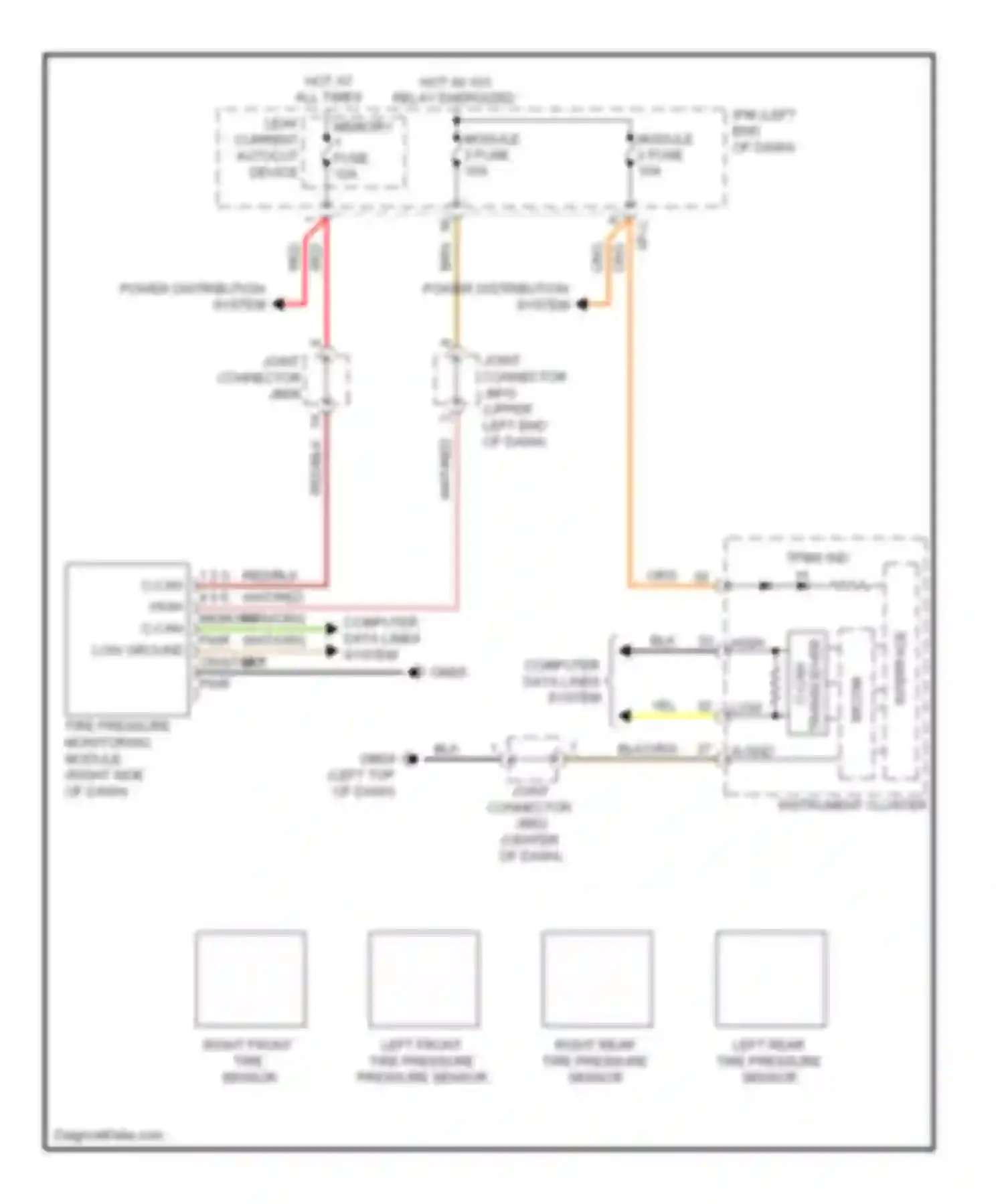 Wiring diagram tpms ind for Kia Cadenza I facelift (2013-2016) (2 of 2)