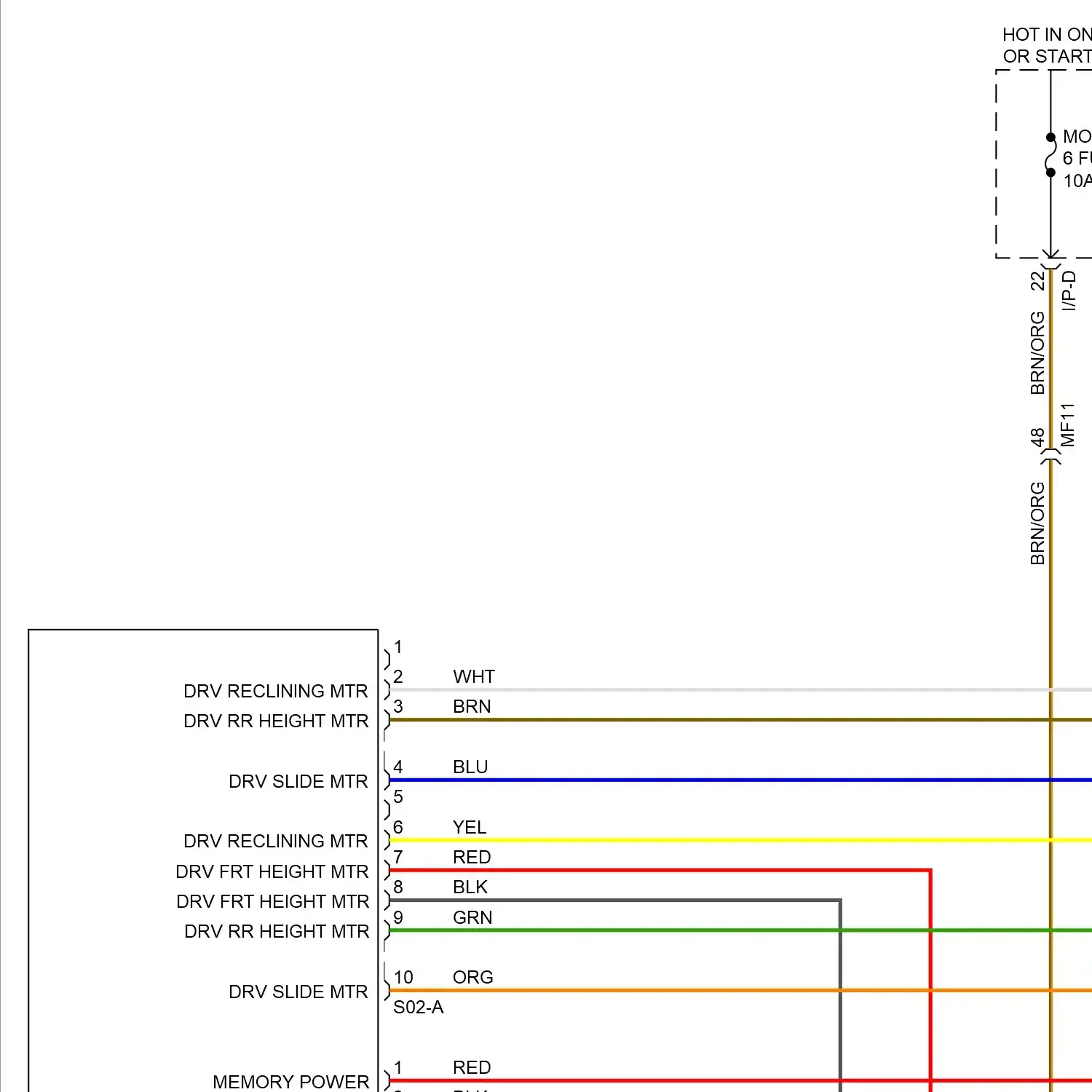 demo - Memory seat circuit, 10-way (1 of 2) Memory seat circuit, 10-way (1 of 2)