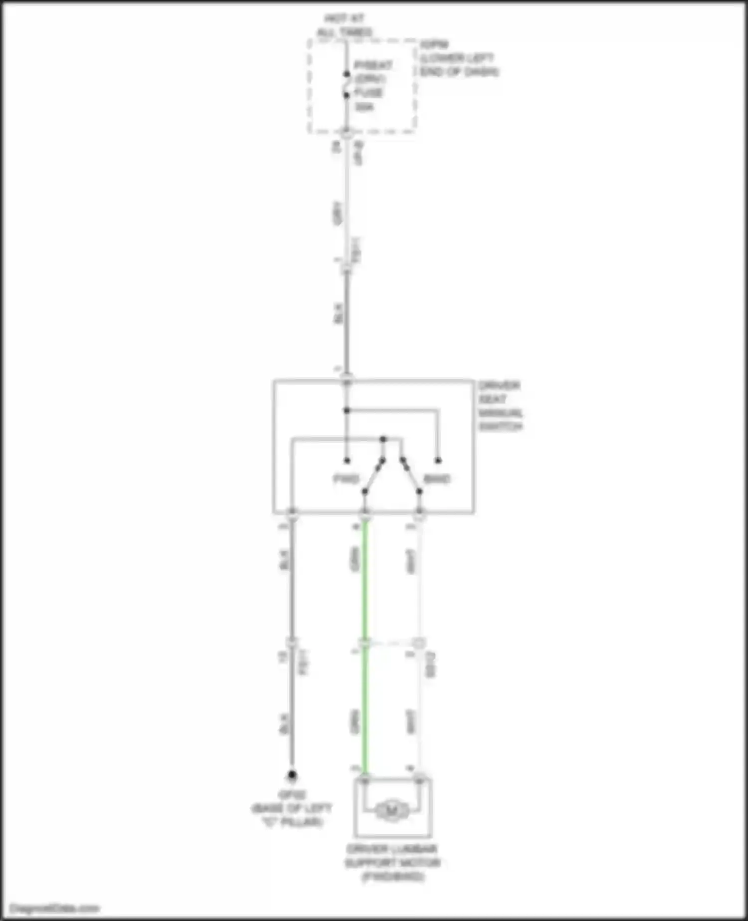 Car Wiring Diagrams for Cadenza Kia II (2016-2020): Driver"s lumbar circuit