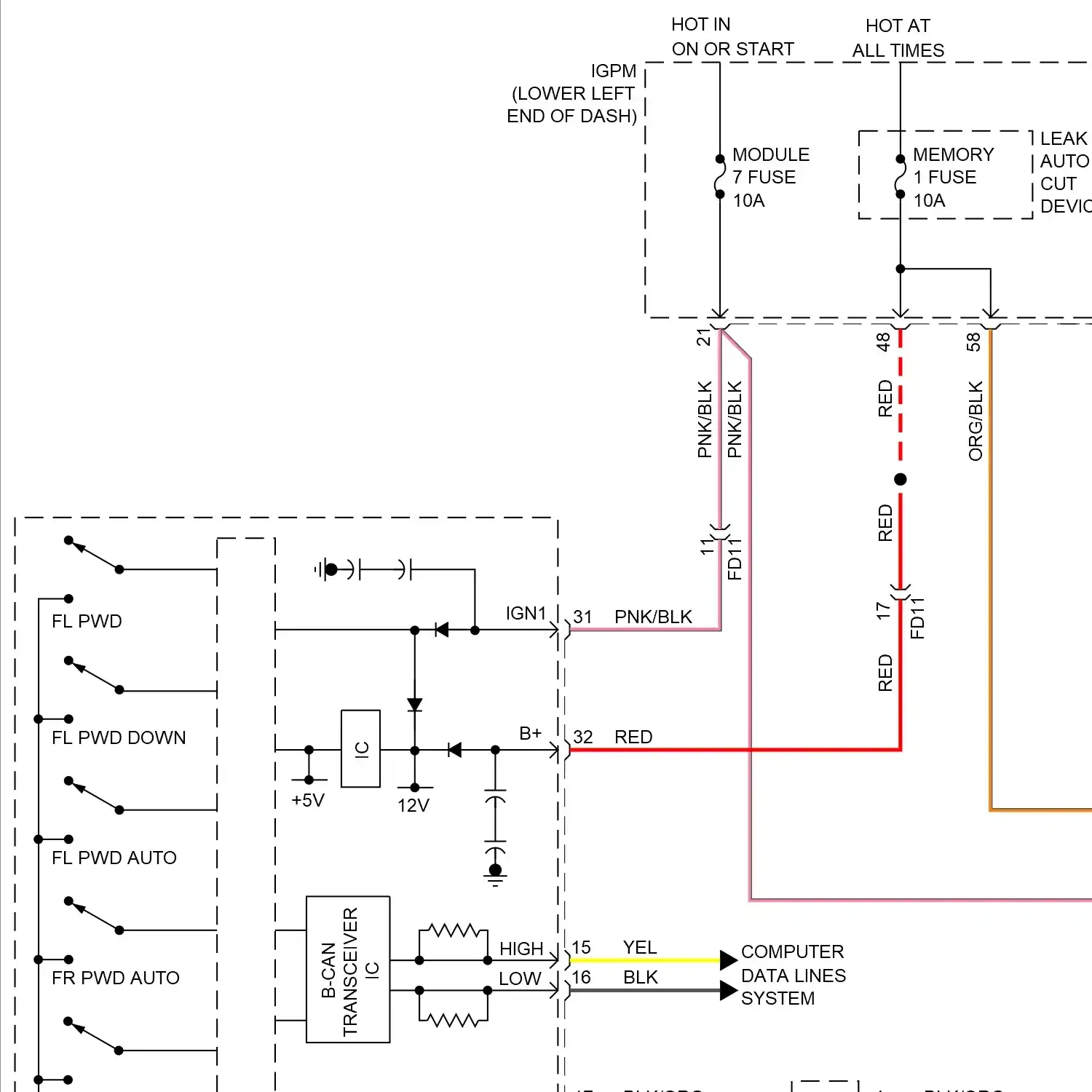 demo - Power windows circuit (1 of 2) Power windows circuit (1 of 2)