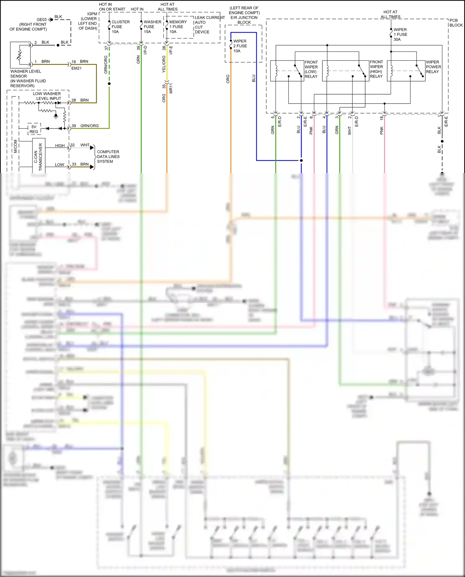 Kia Cadenza II (2016-2020) b-can low wiring diagram  (30 of 34)