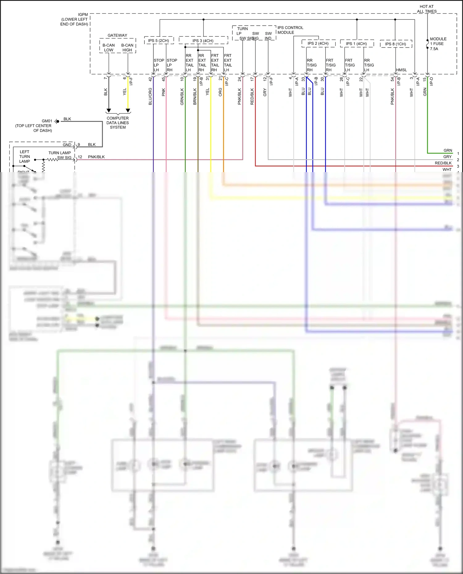 Kia Cadenza II (2016-2020) b-can low wiring diagram  (17 of 34)