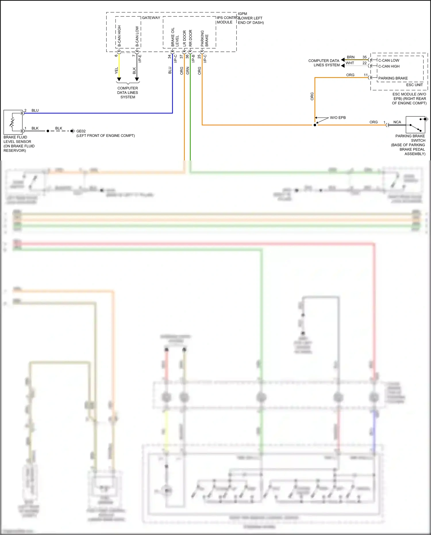 Kia Cadenza II (2016-2020) b-can low wiring diagram  (24 of 34)