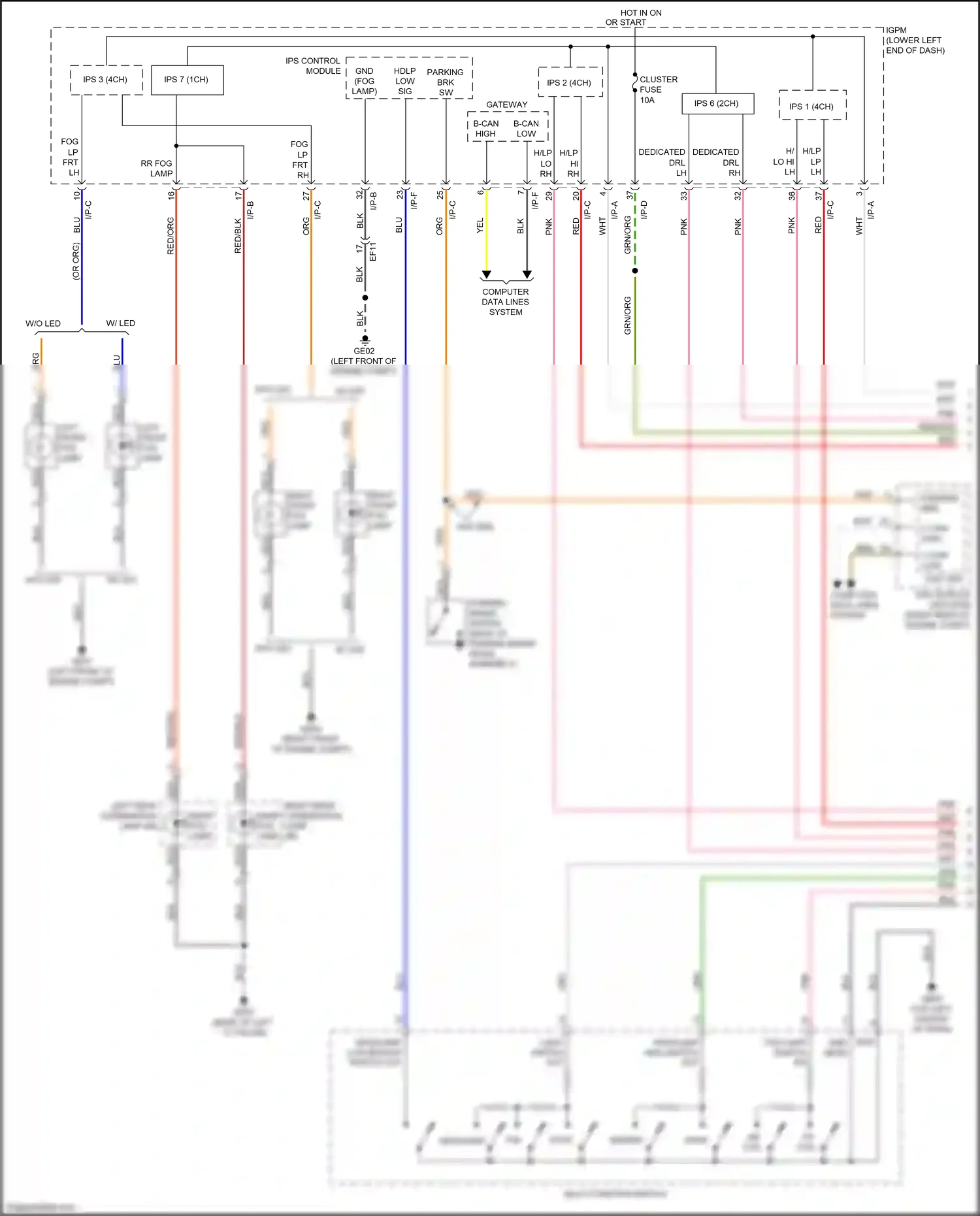 Kia Cadenza II (2016-2020) b-can low wiring diagram  (14 of 34)